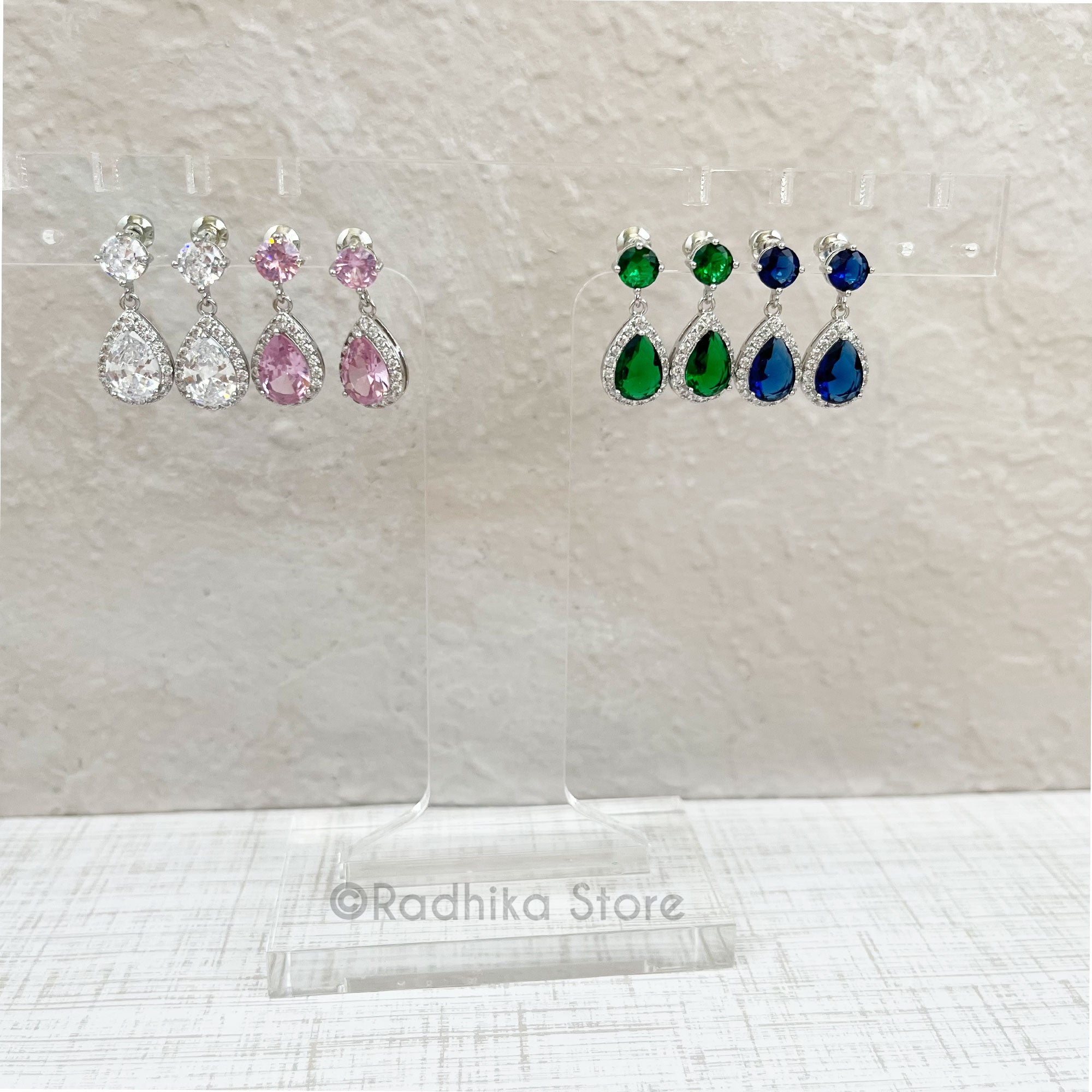 Crystal Diamond Teardrops - Earrings
