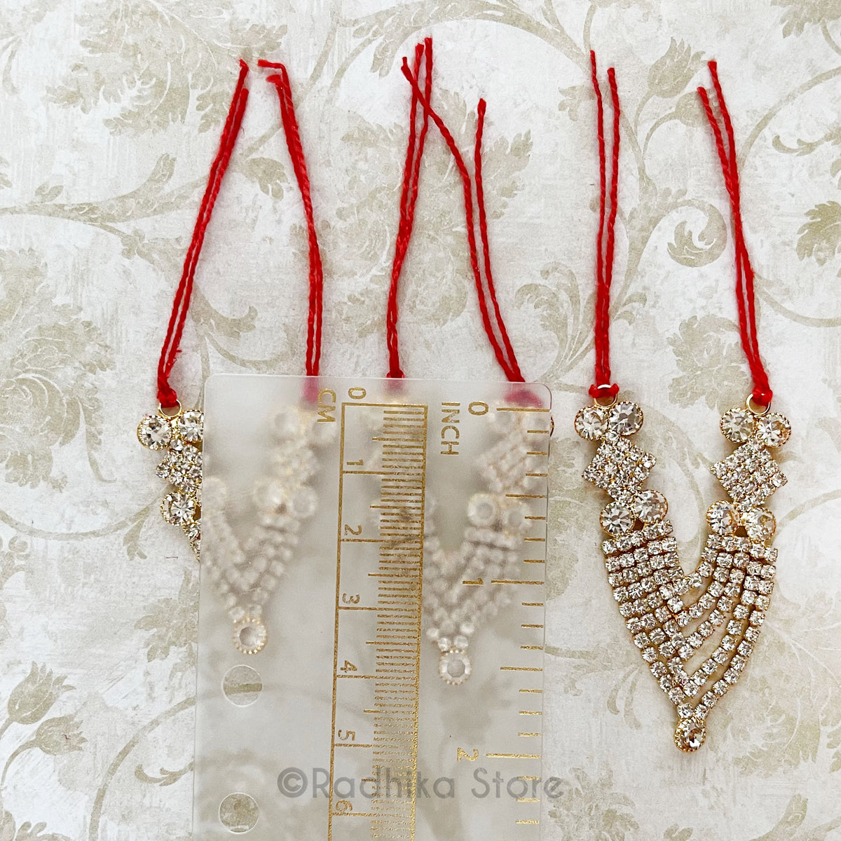 Diamonds Are For Krishna - Clear Diamond -  Multi Strand Rhinestone Deity Necklace