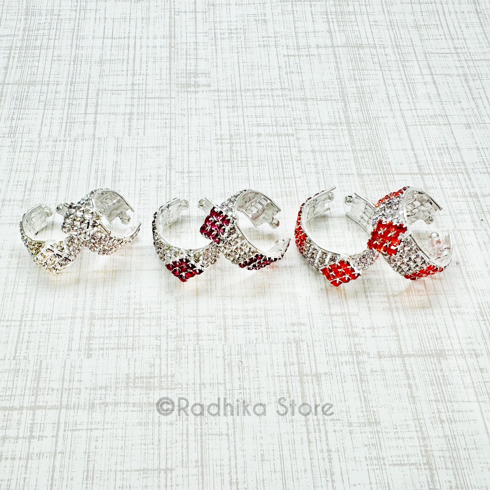 Diamonds are for Krishna - Clear, Purple and Orange - Armlets/Bangles - Set of 2