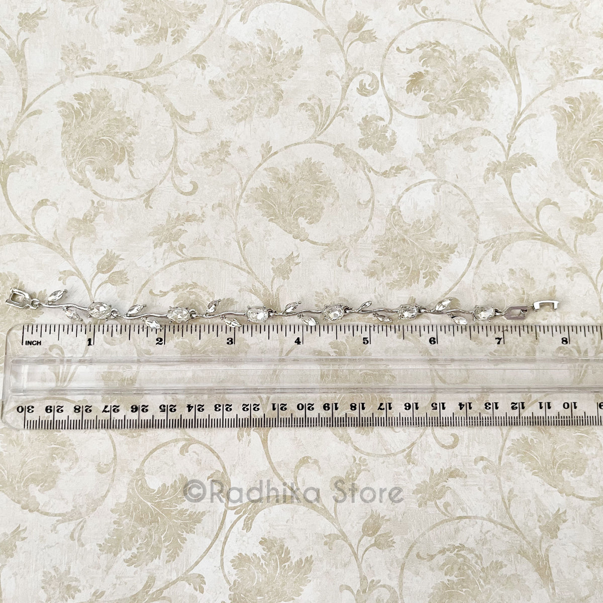 Divine Diamond Vine - Rhinestone Deity- Necklace- Or