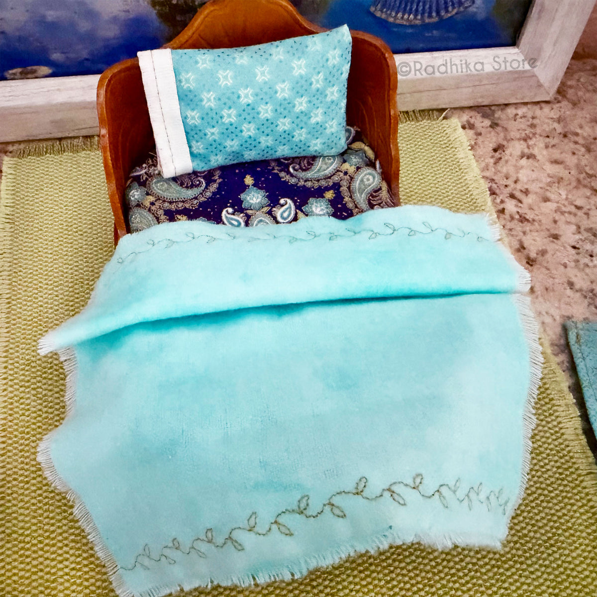 Diwali Sky Bed - Walnut Finish