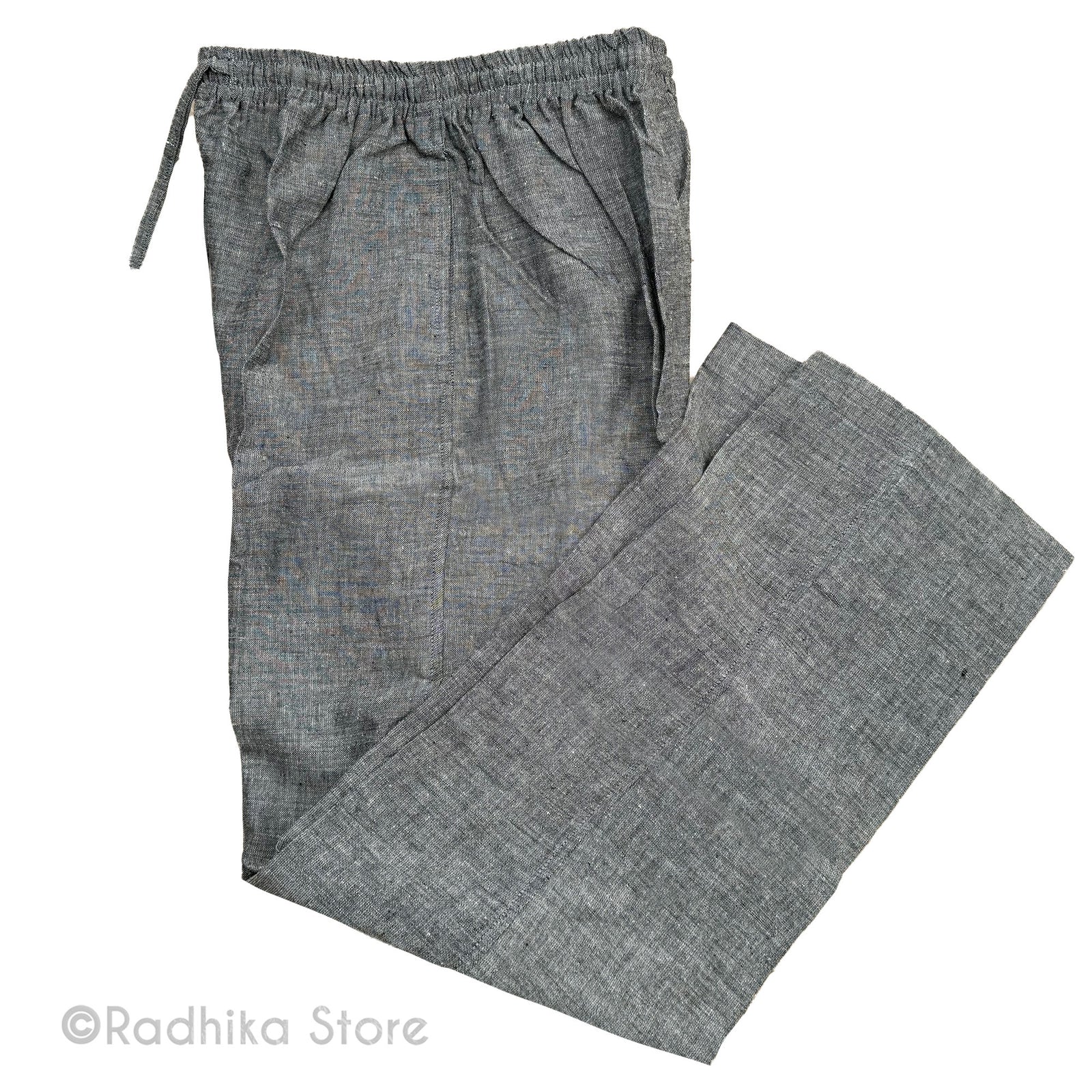Jute Cotton Yogi Pants - Gray Tweed- S, M, L, Xl, 2XL