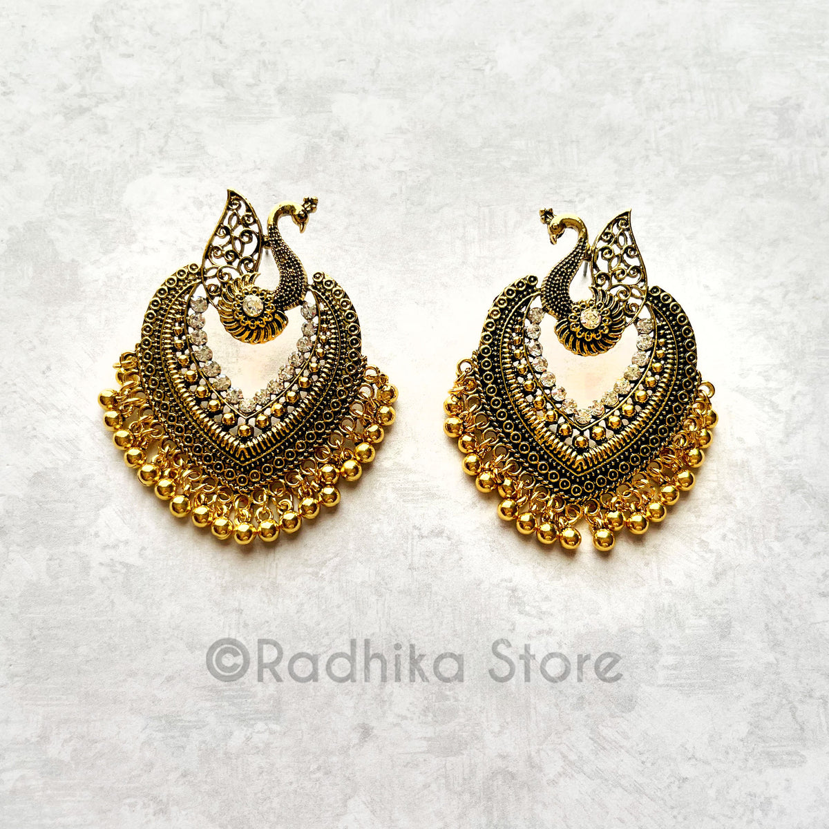 Exquisit Swan Heart Jhumka - Earrings