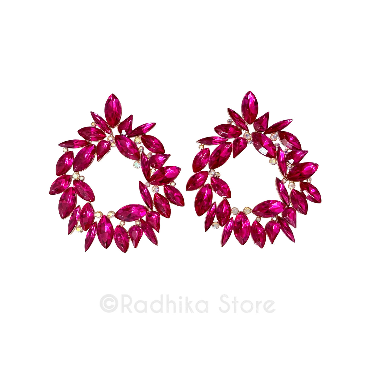 Effulgent Crystal Wreath - Earrings
