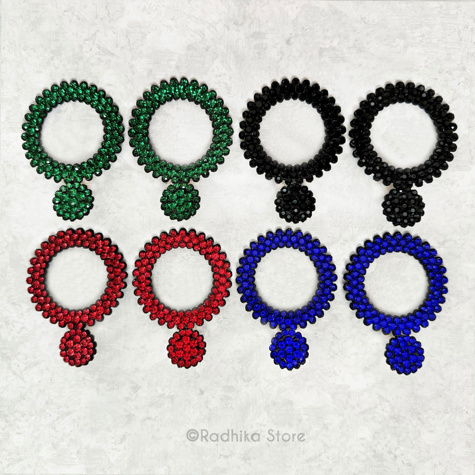 Colorful Circles of Love - Rhinestone  Effulgence/Earrings