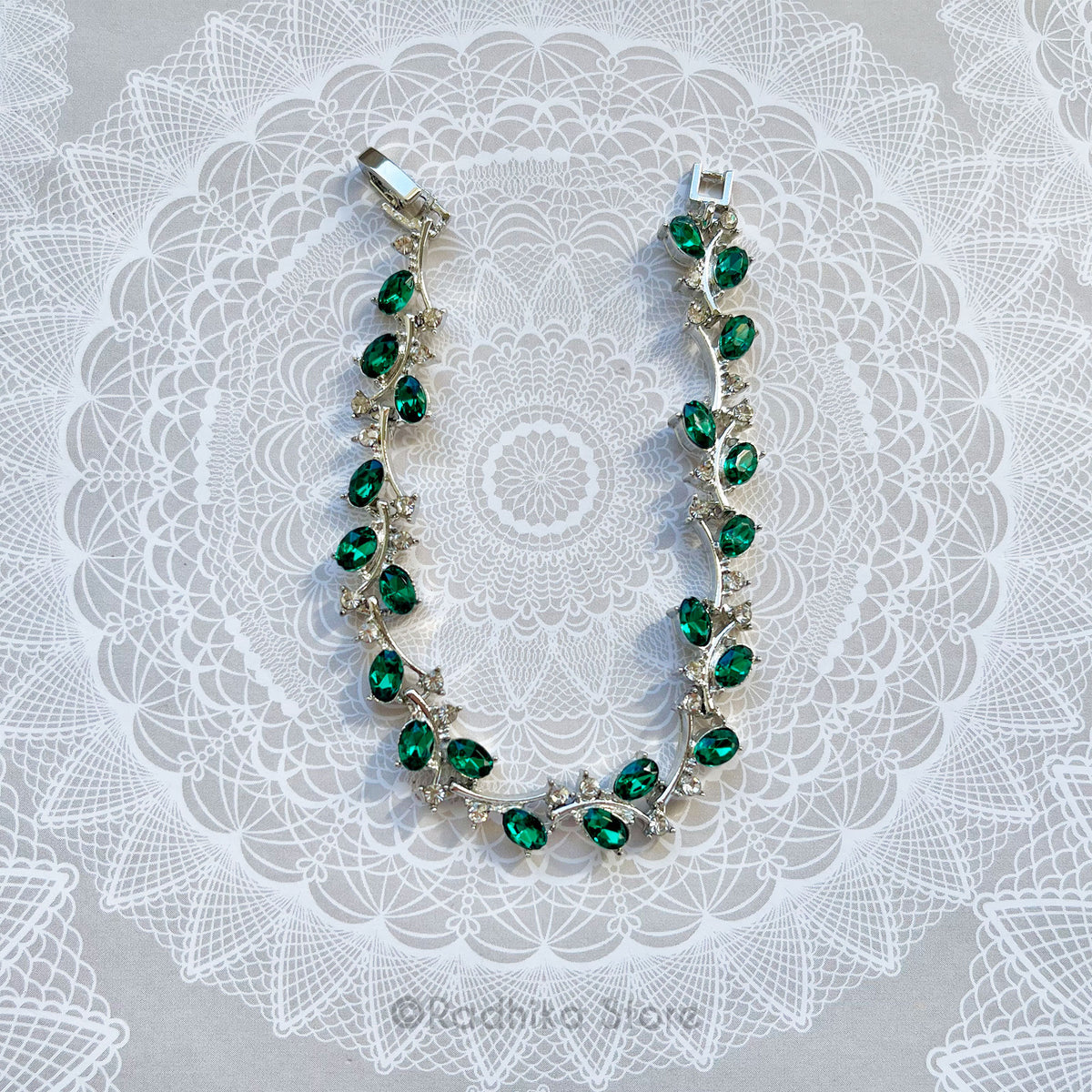 Divine Vine Sapphires or Emeralds With Diamonds - Deity Necklace