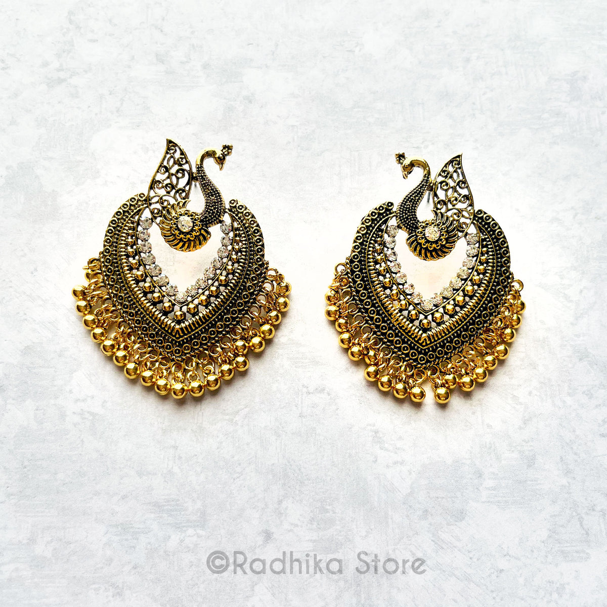 Exquisit Swan Heart Jhumka - Earrings