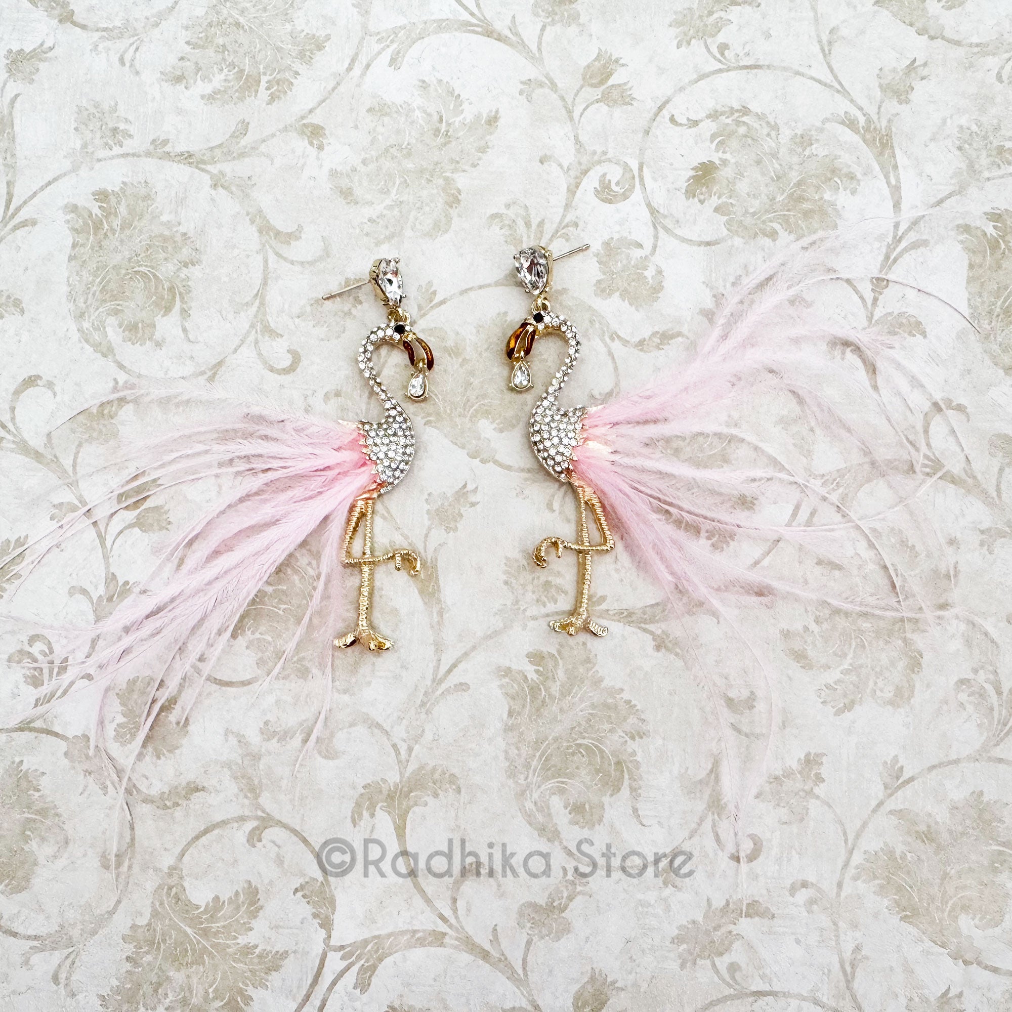 Vrindavan Flamingo- Earrings