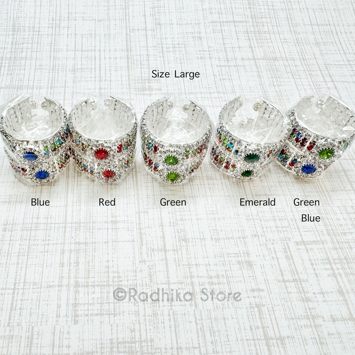 Vrindavan Flower - Red, Green and Multi Colors - Armlets/Bangles - Set of 2