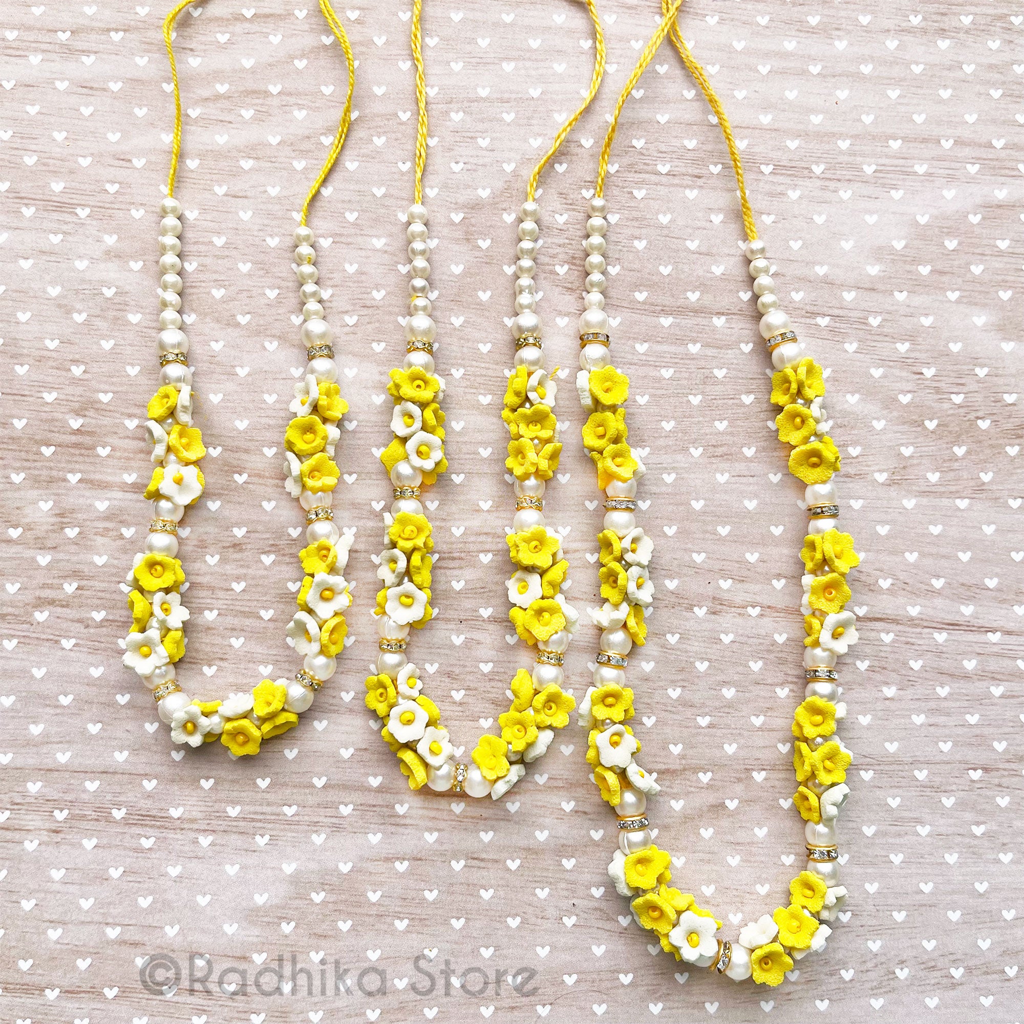 Yellow Vrindavan Flower Necklace