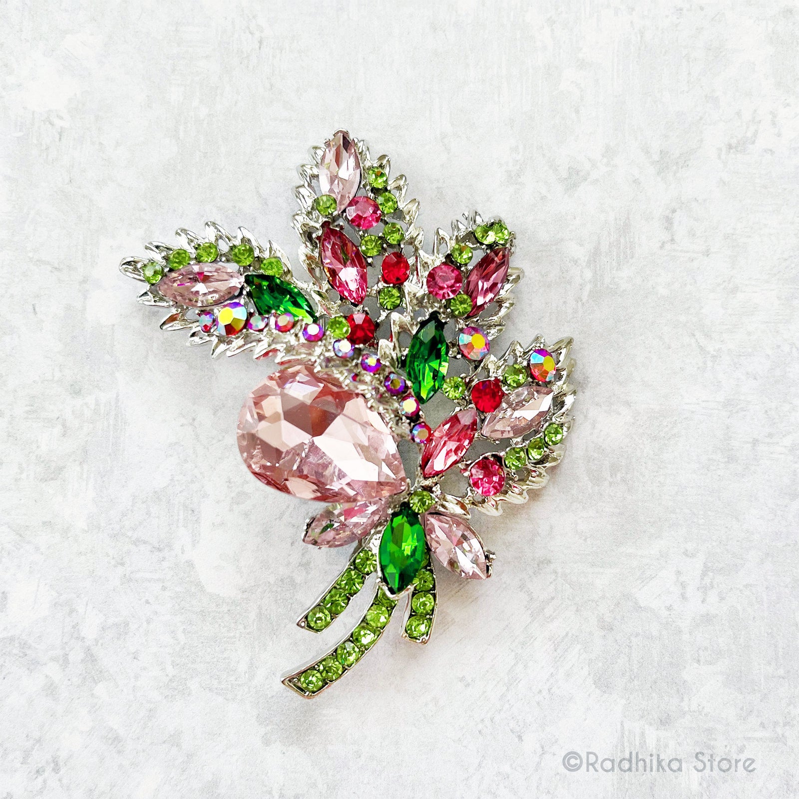 Large Jeweled Flower Bouquet-(Pin)