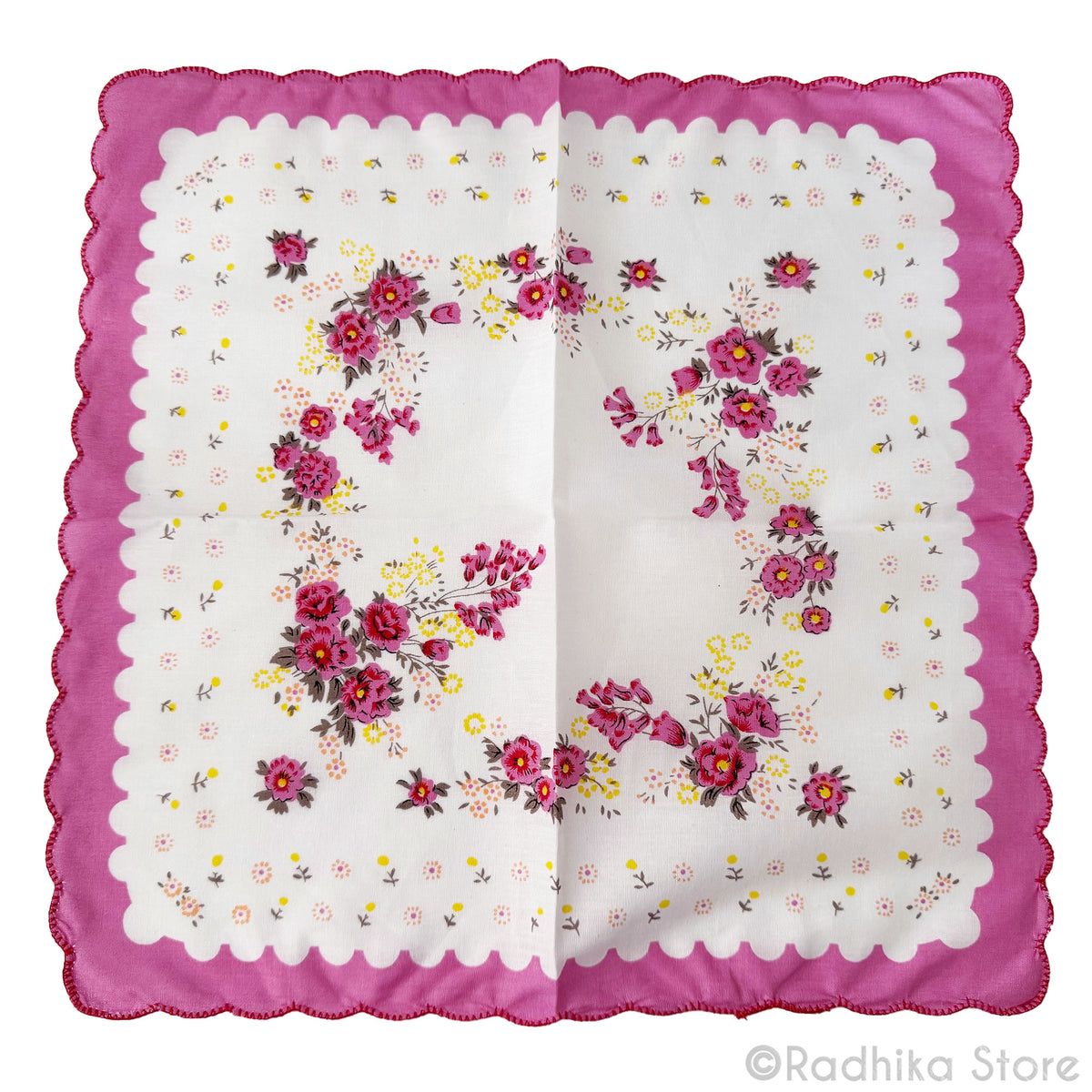 Sweet Dot Flowers  -  Deity Napkins- Set Of 3