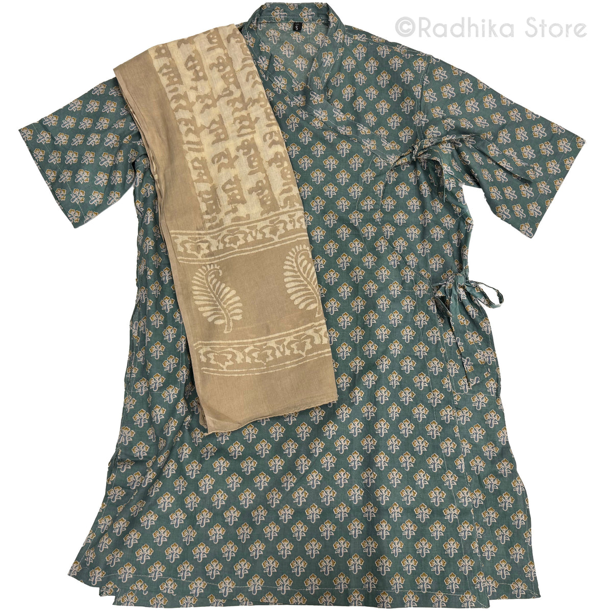Bagal Bandi Style- Cotton Kurtas -Forest Green - Vedic Design-S-M-L- XL