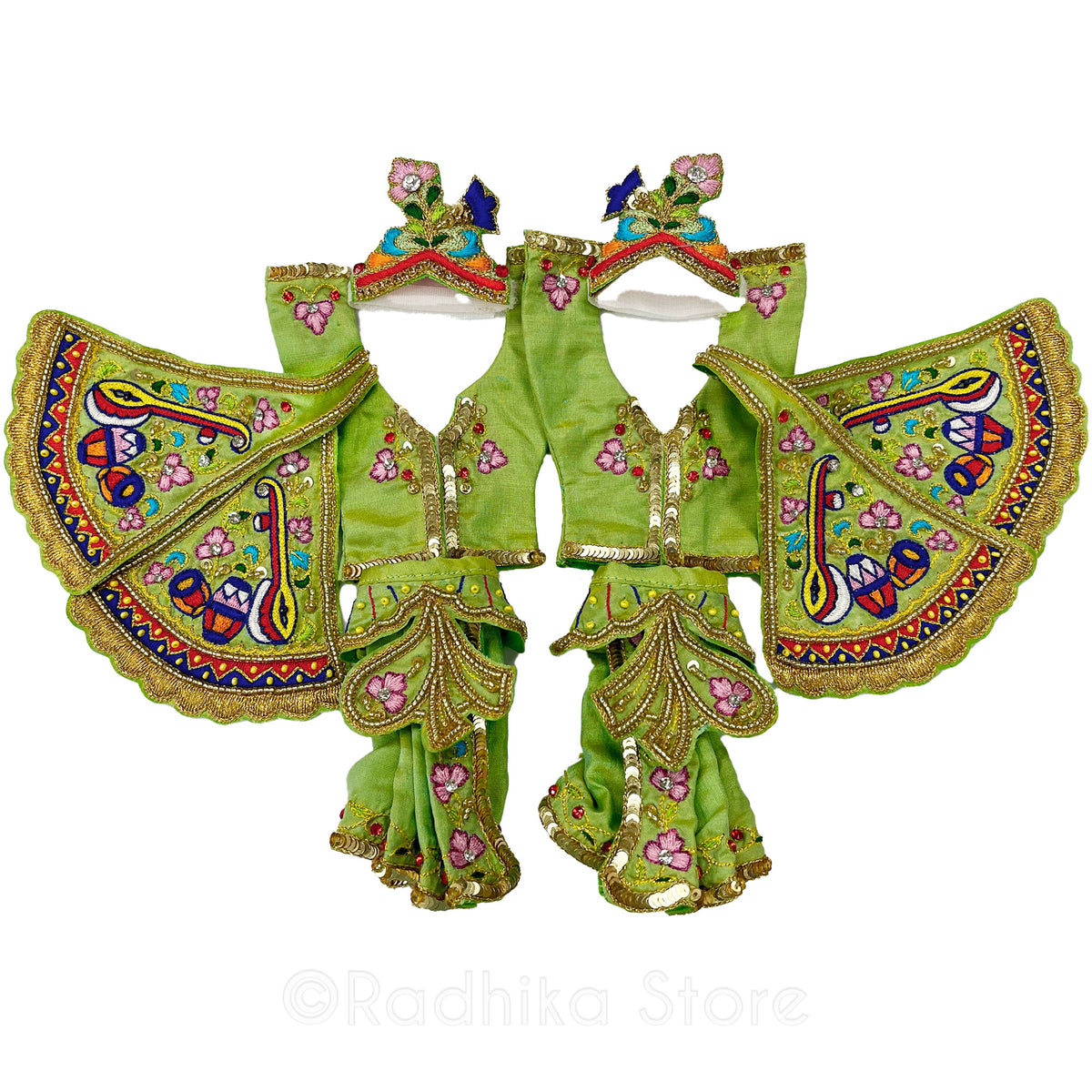Divine Instruments - Sea Green -  Silk - Gaura Nitai Deity Outfit