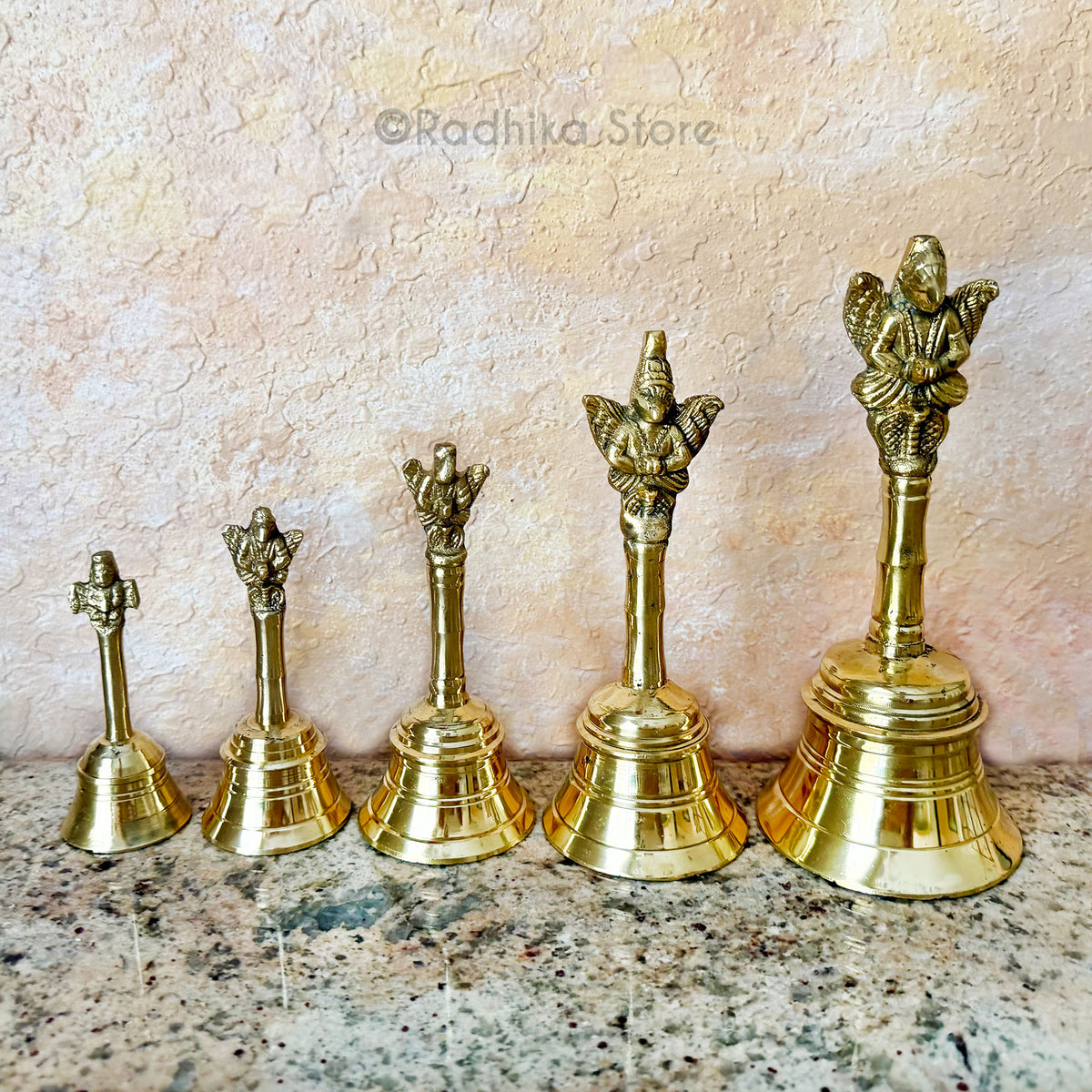 Garuda Brass Arati Bells - Choose Size