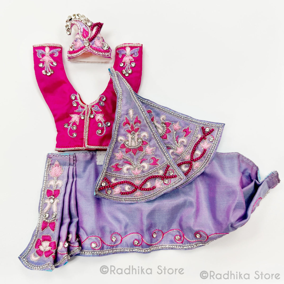 Fountain of Divine Love - Lavender - Silk - Gaura Nitai Deity Outfit