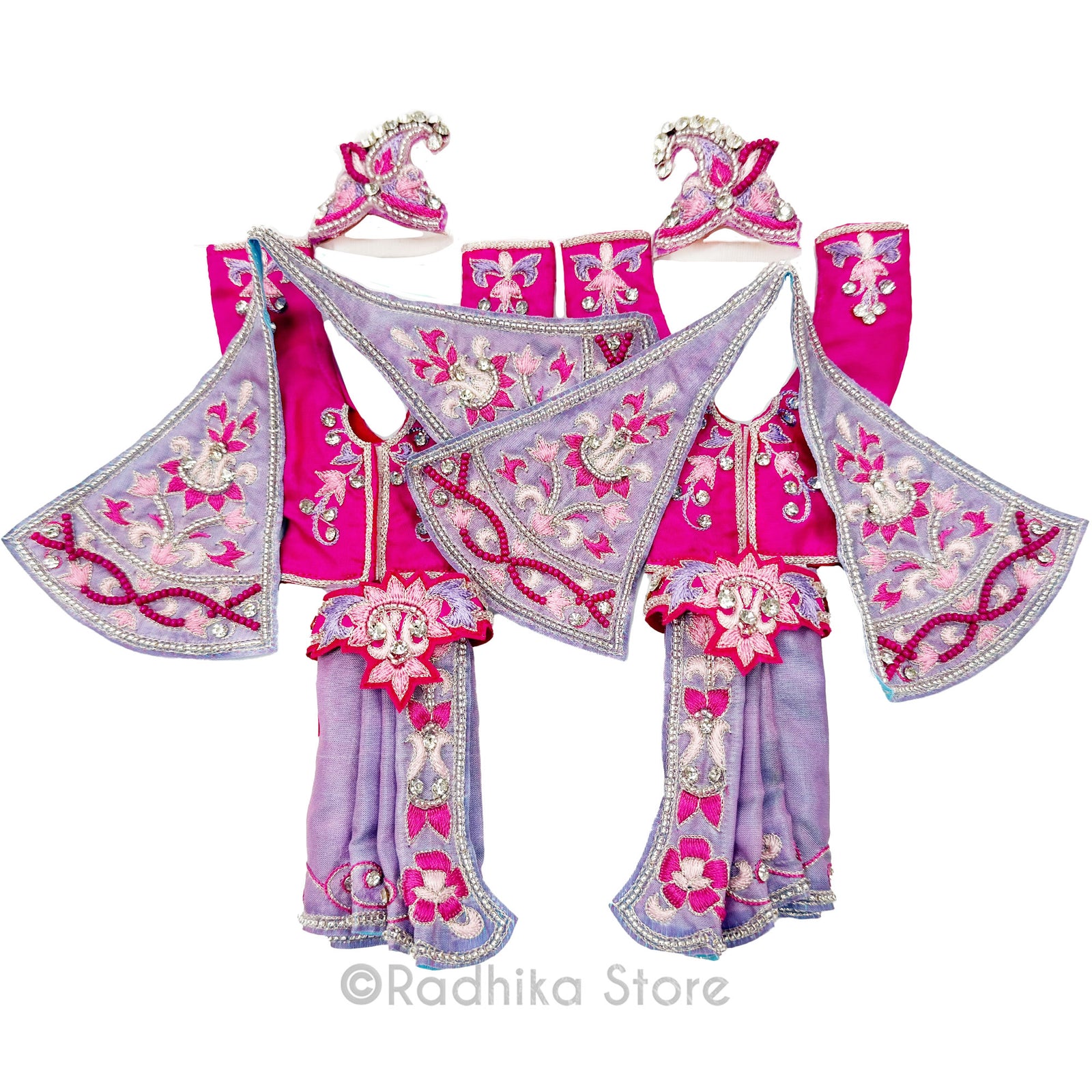 Fountain of Divine Love - Lavender - Silk - Gaura Nitai Deity Outfit