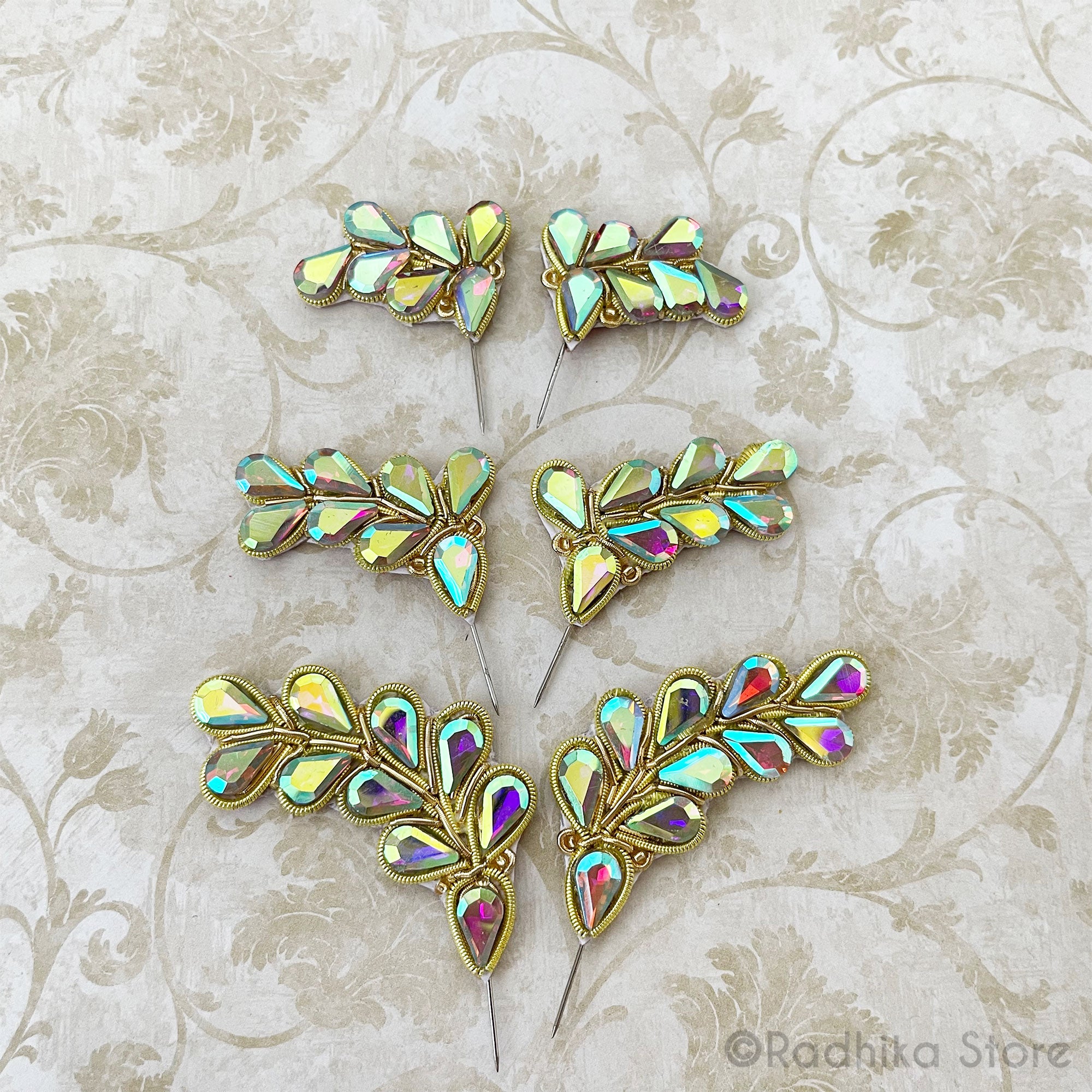Glistening Manjaris Turban Pins - Set of 2