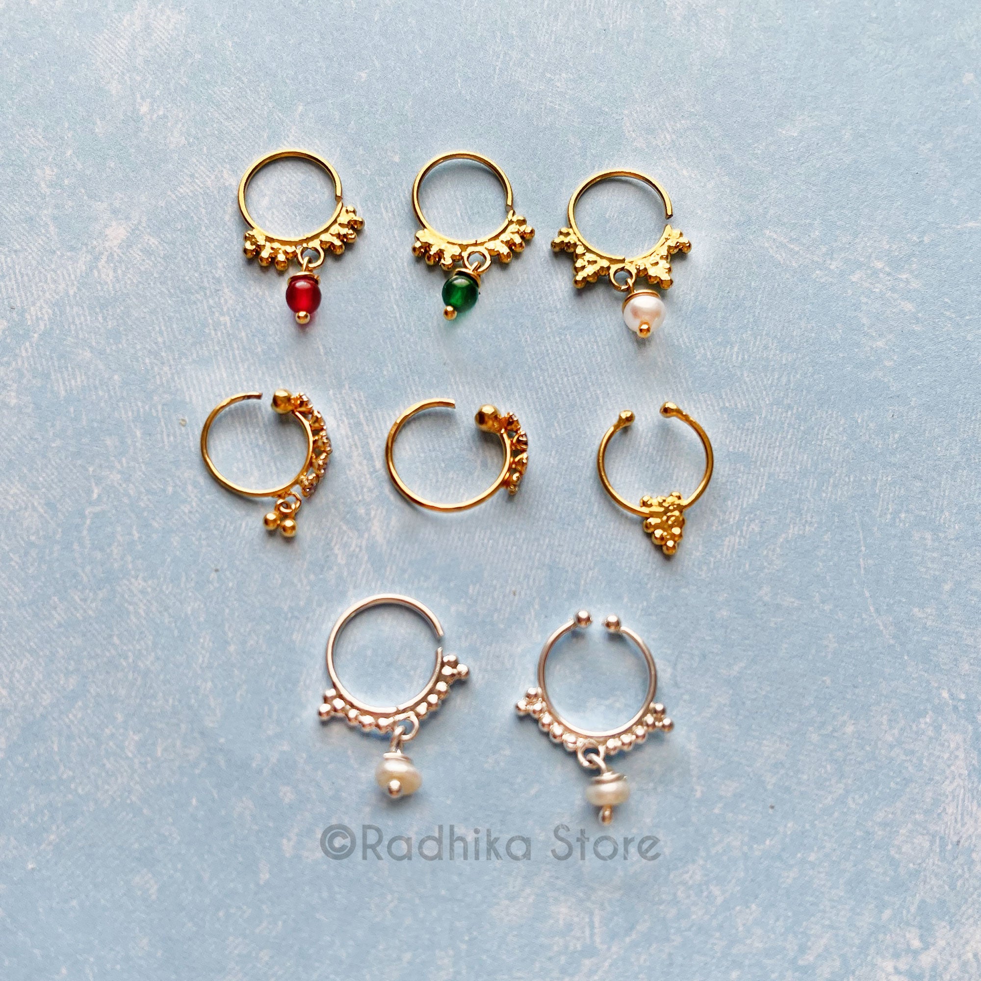 Real Gold and Silver Nose Rings