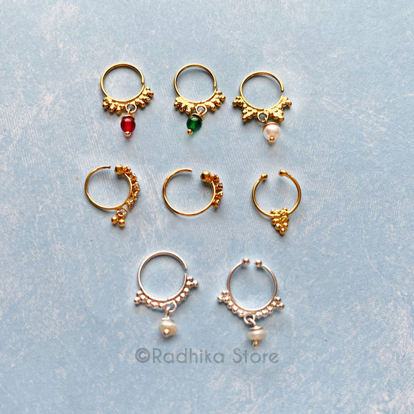 Real Gold and Silver Nose Rings1