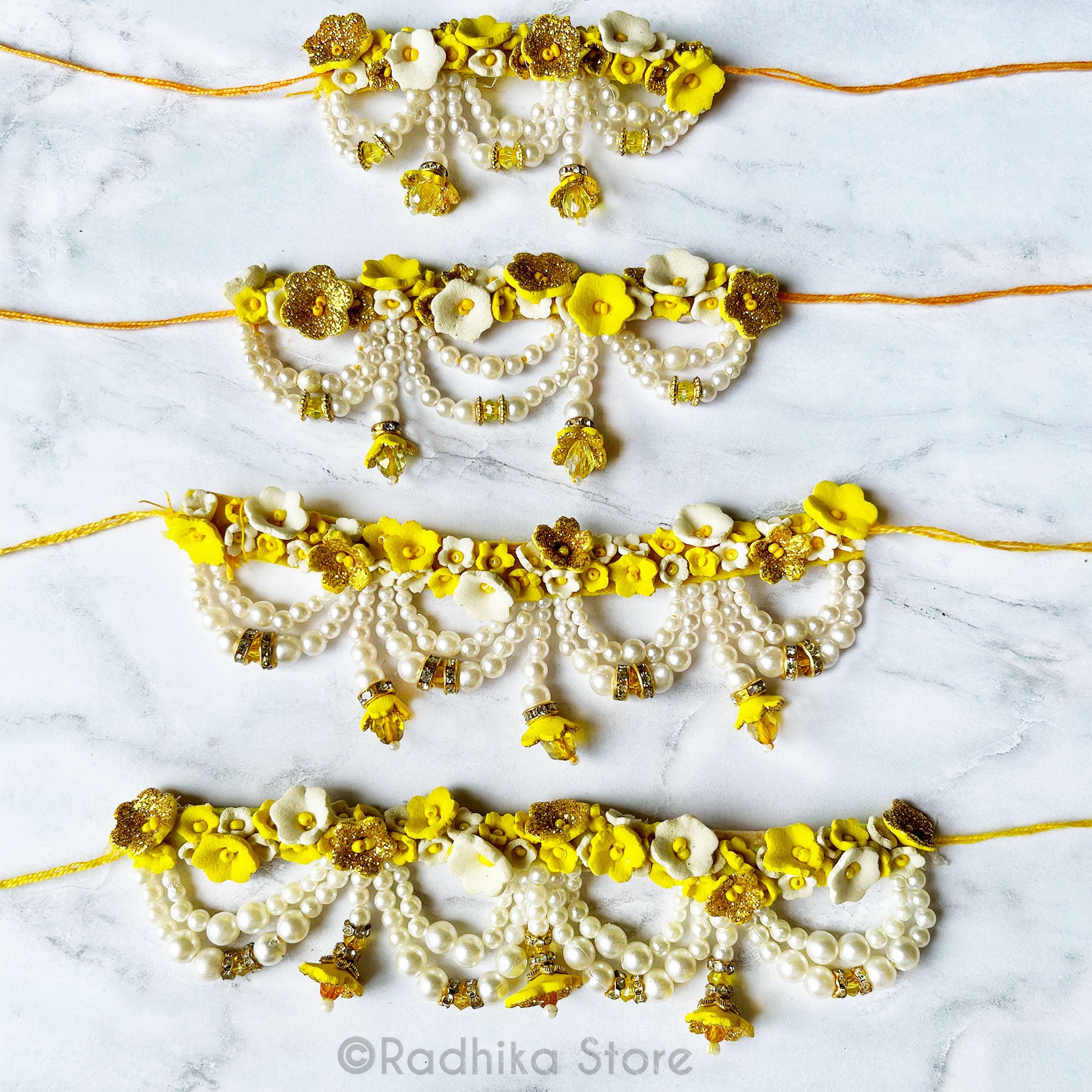 Vrindavan Flower Belt - Yellow/Gold