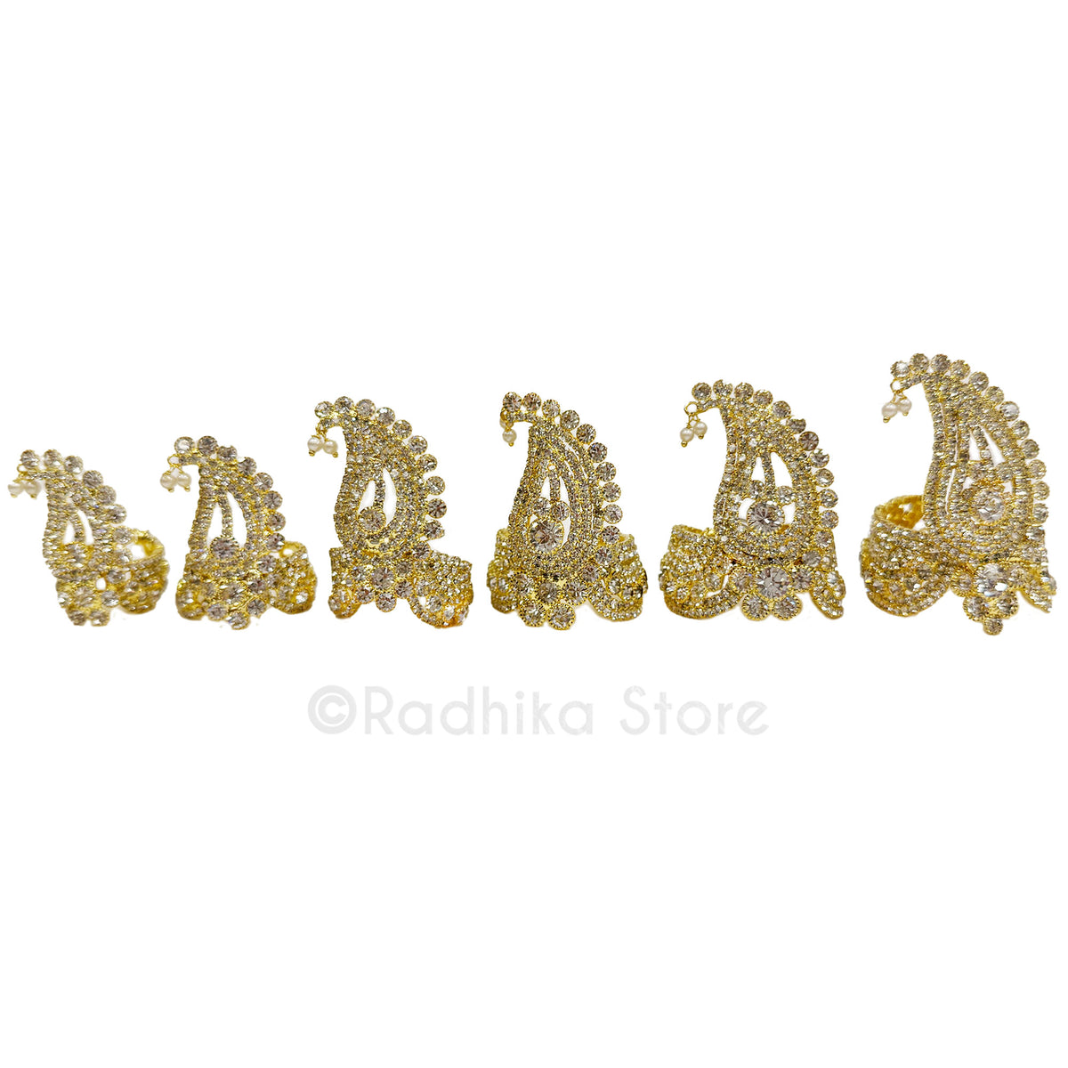 Diamond Golden Chandrika  - Metal Deity Crown