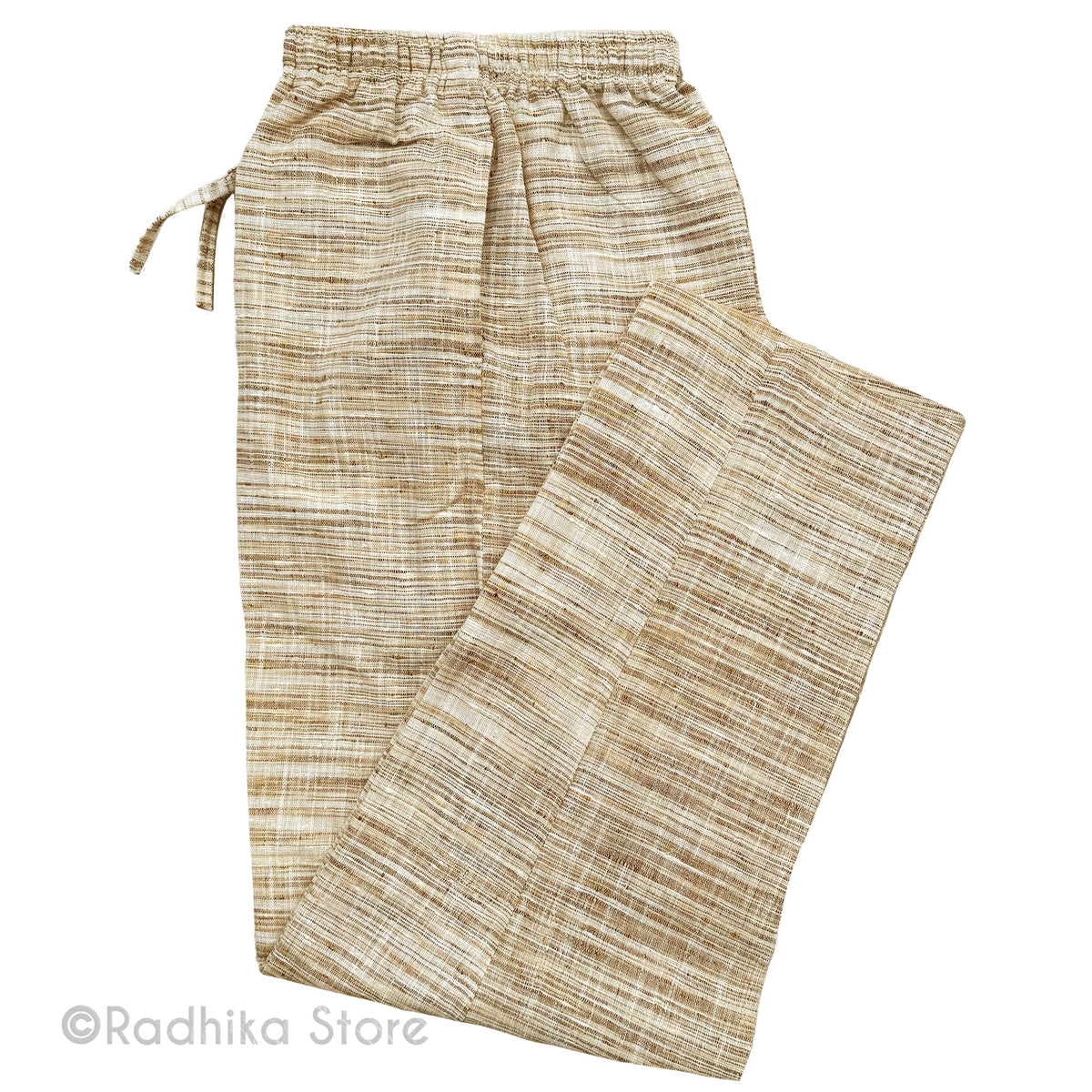 Jute Cotton Yogi Pants - Golden Sand- Beige Tweed- S, M, L, Xl, 2XL