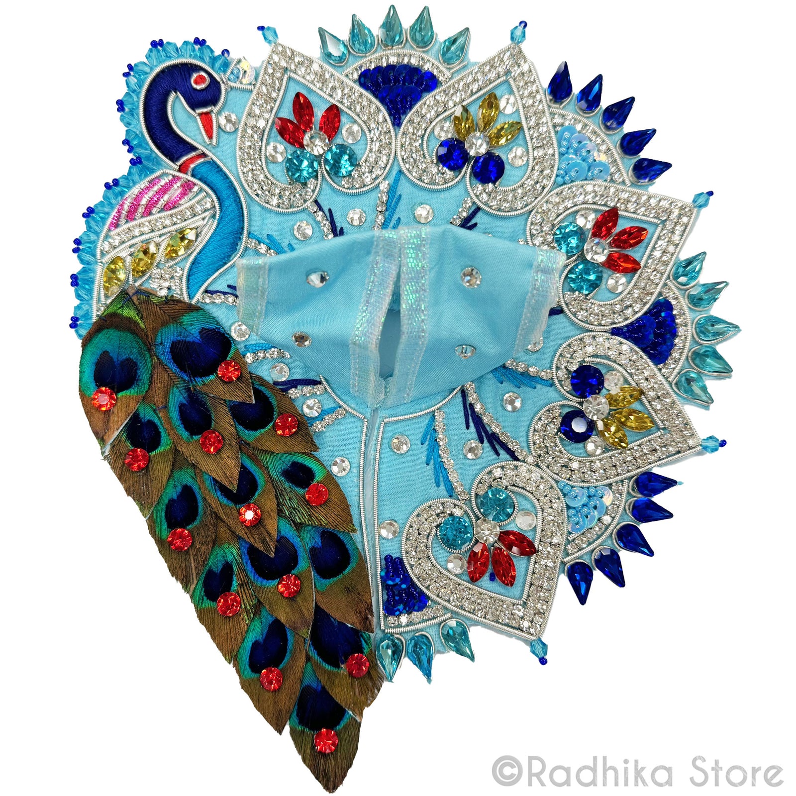 Gopal's Guardian Peacock - Sky Blue - Laddu Gopal Outfit
