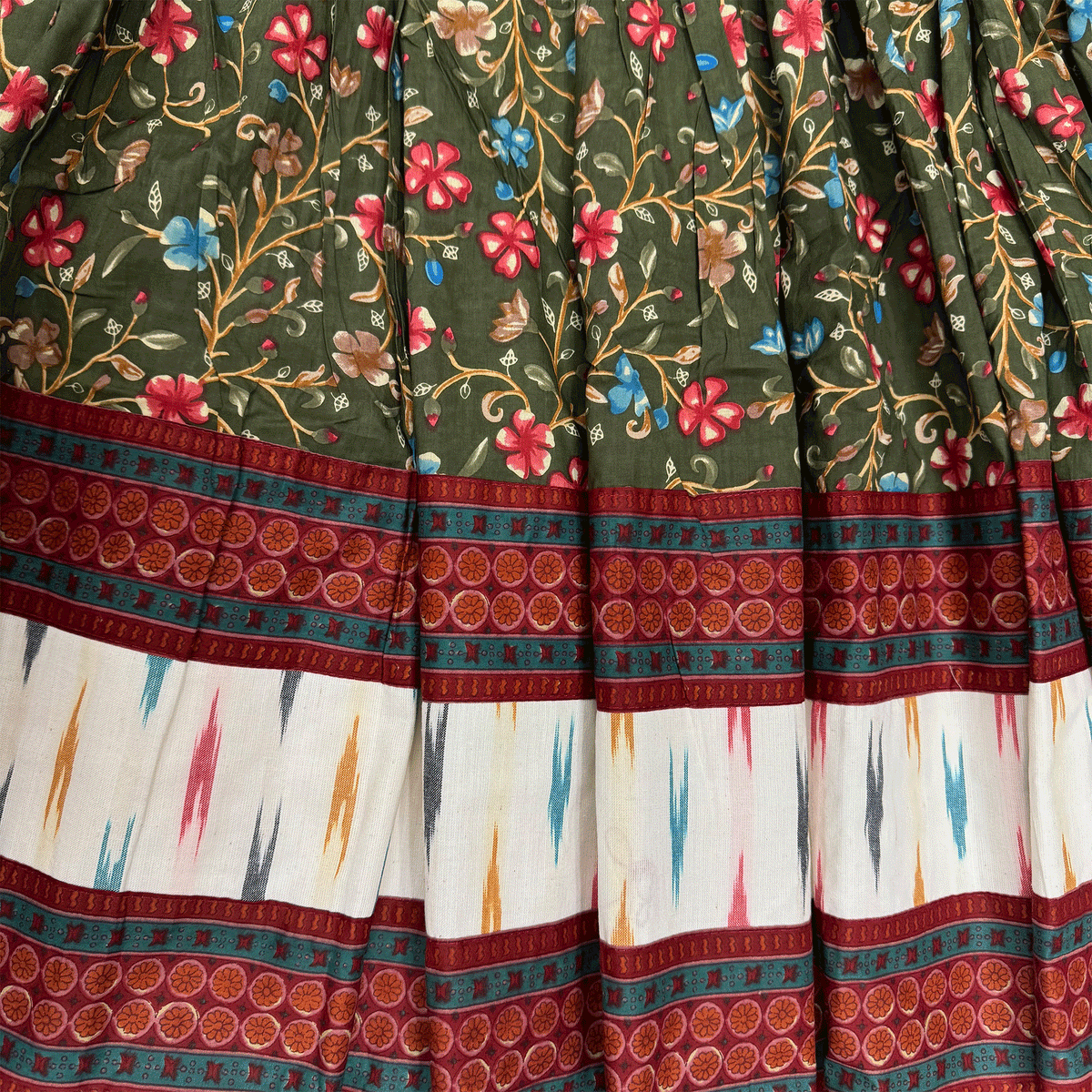 Raman Reti Forest-Cotton-Screen Print- Gopi Skirt - 10 Meter Twirling