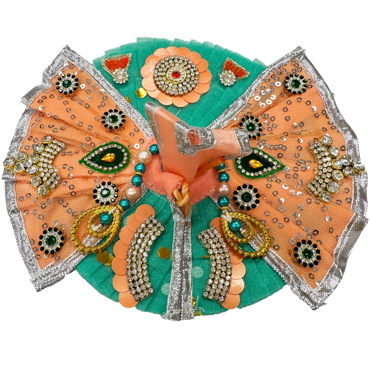 Govinda Kund - Peach and Sea Green- Tool Fabric- Laddu Gopal Outfit
