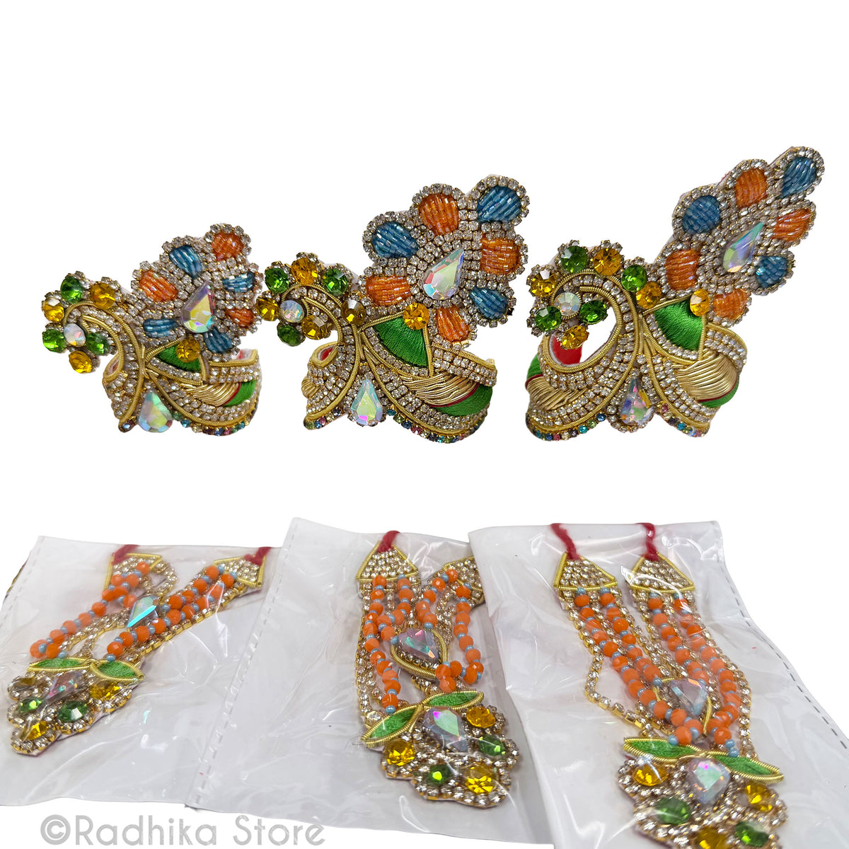 Govinda Kund Turban - Deity Crown and Necklace Set