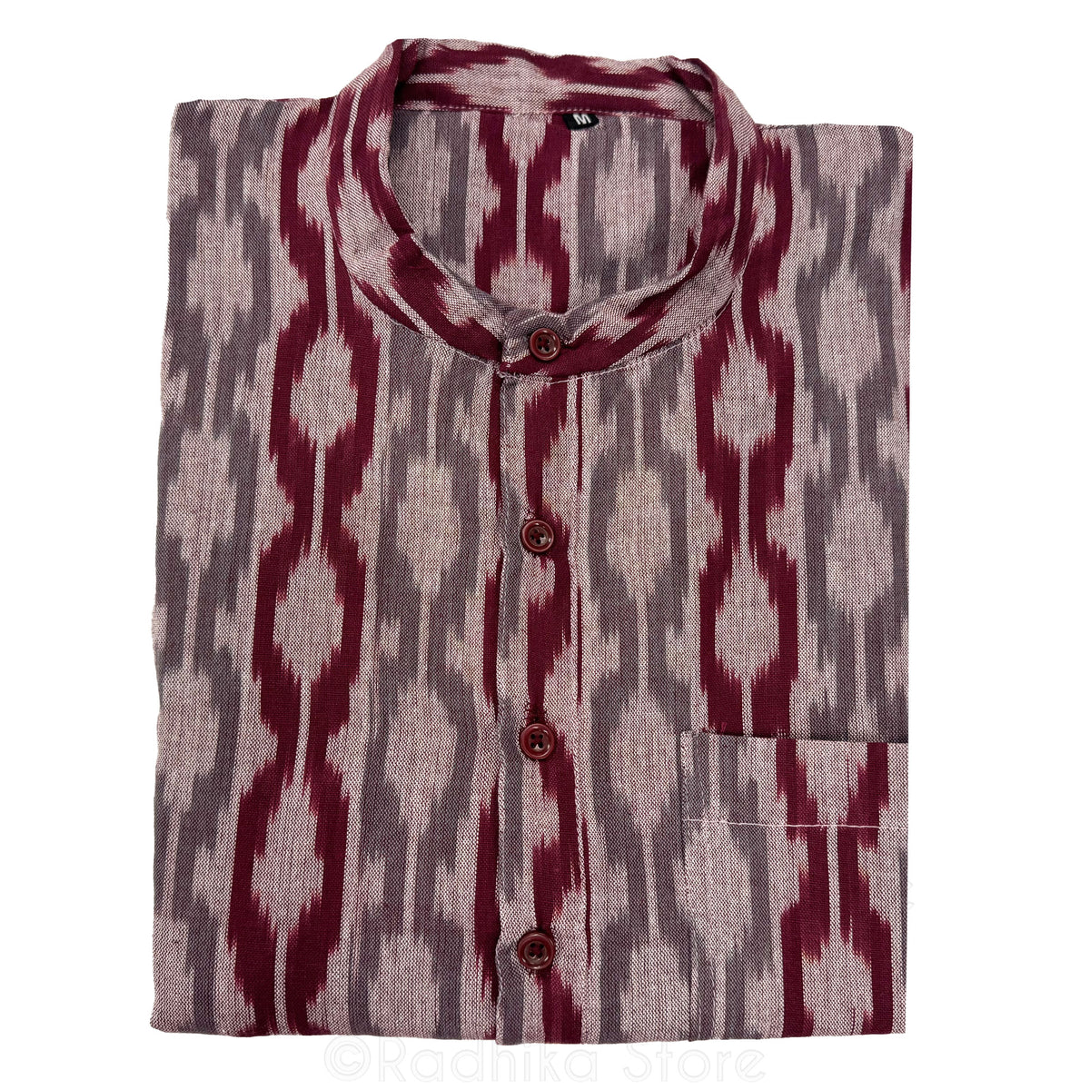 Maroon  and Gray Tweed -  Cotton Kurtas - S-M-L