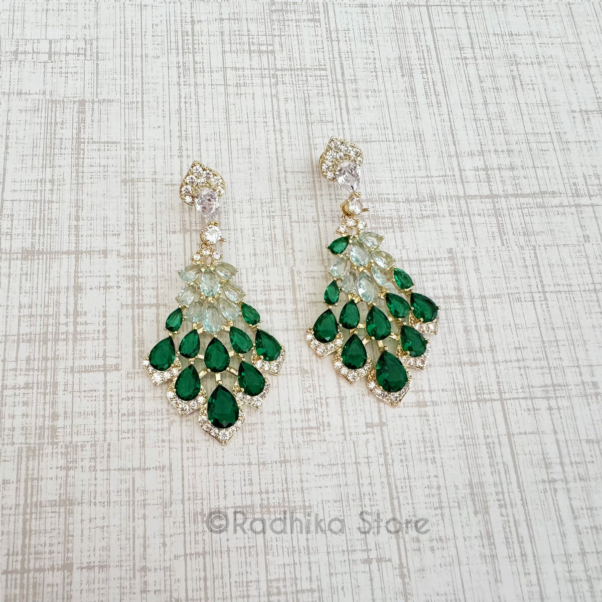 Crystal Peacock Tail- Earrings