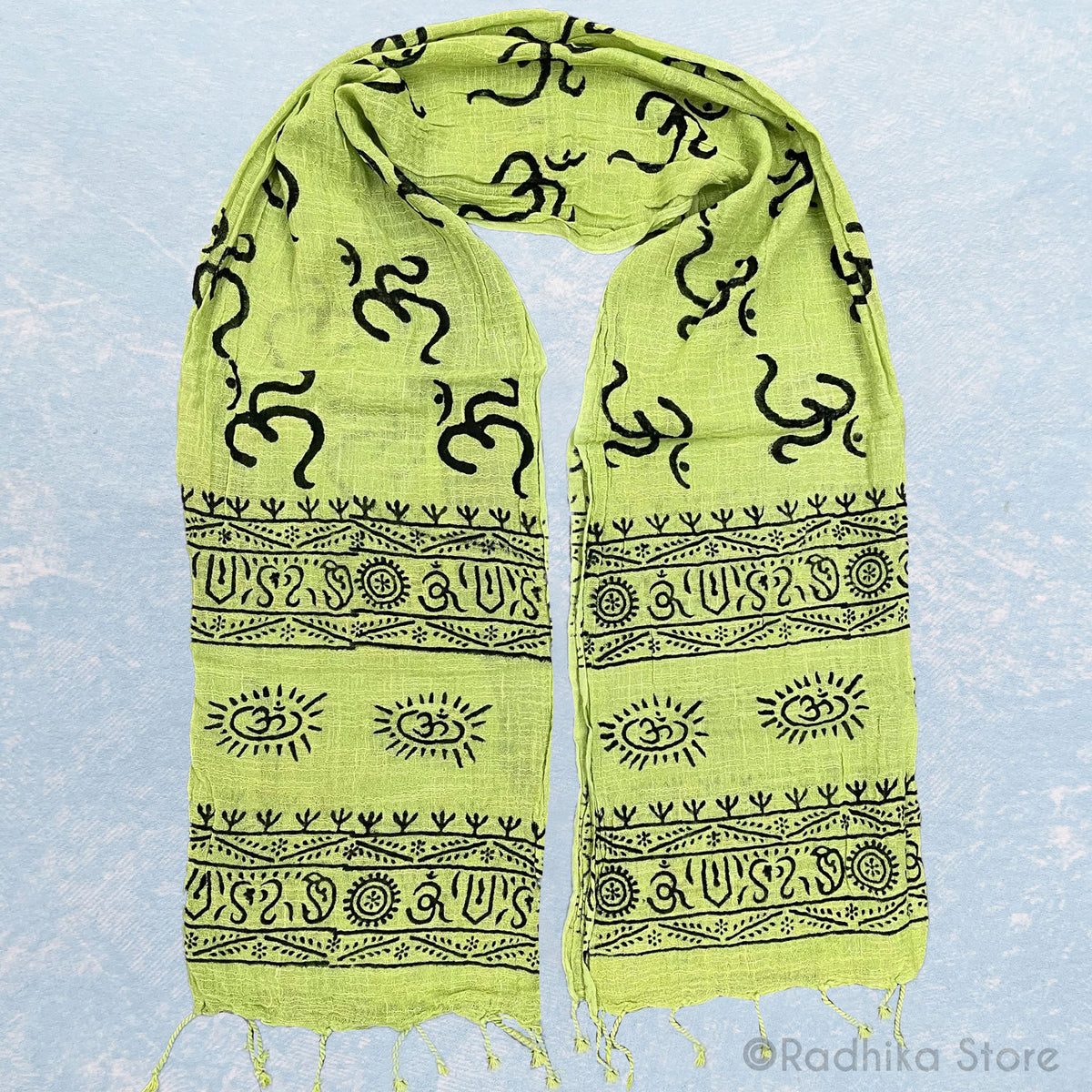 Hand Woven-Rustic-Om- Block Print Chadar-Choose Color