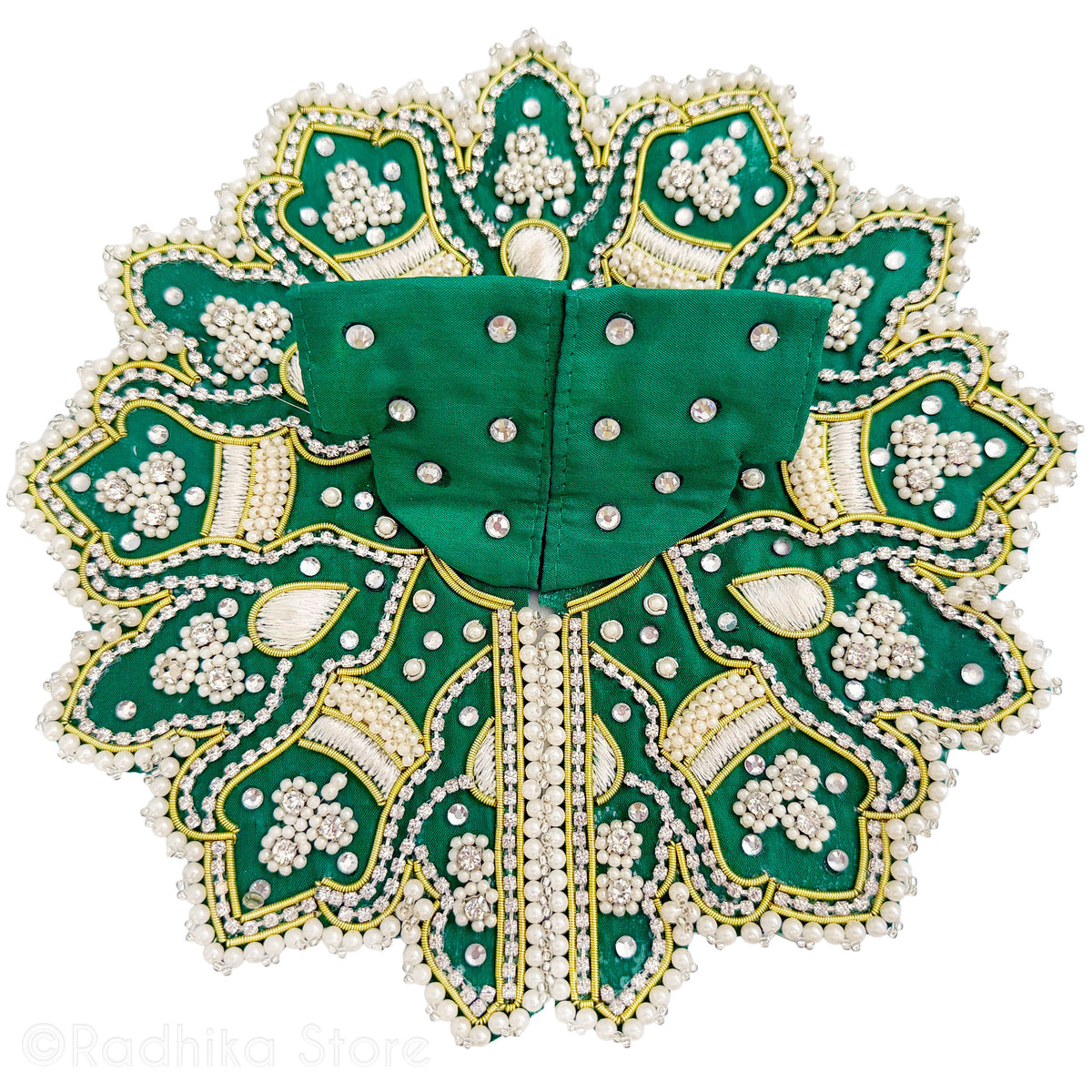 Gopals Pearl Garden - Green with Pearls -  4" Inch