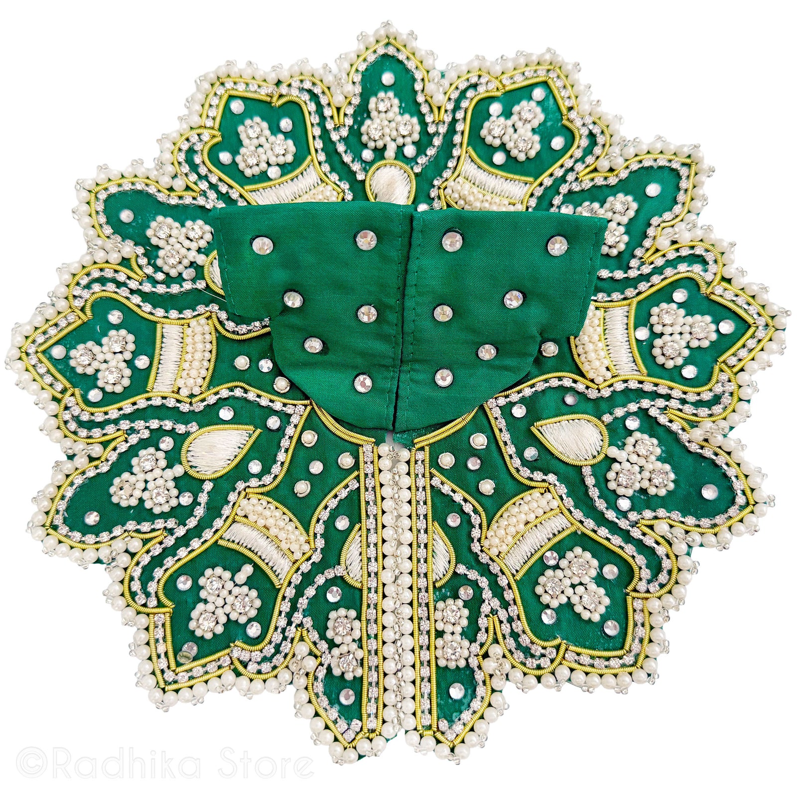 Gopals Pearl Garden - Green with Pearls -  4" Inch