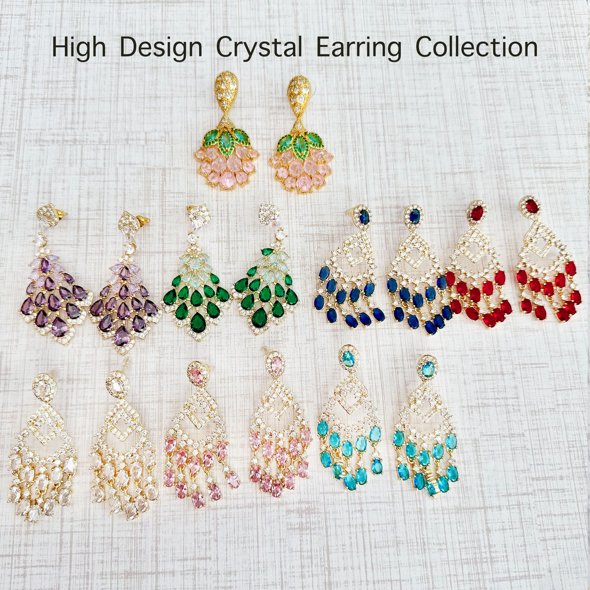 Crystal Peacock Feather - Earrings