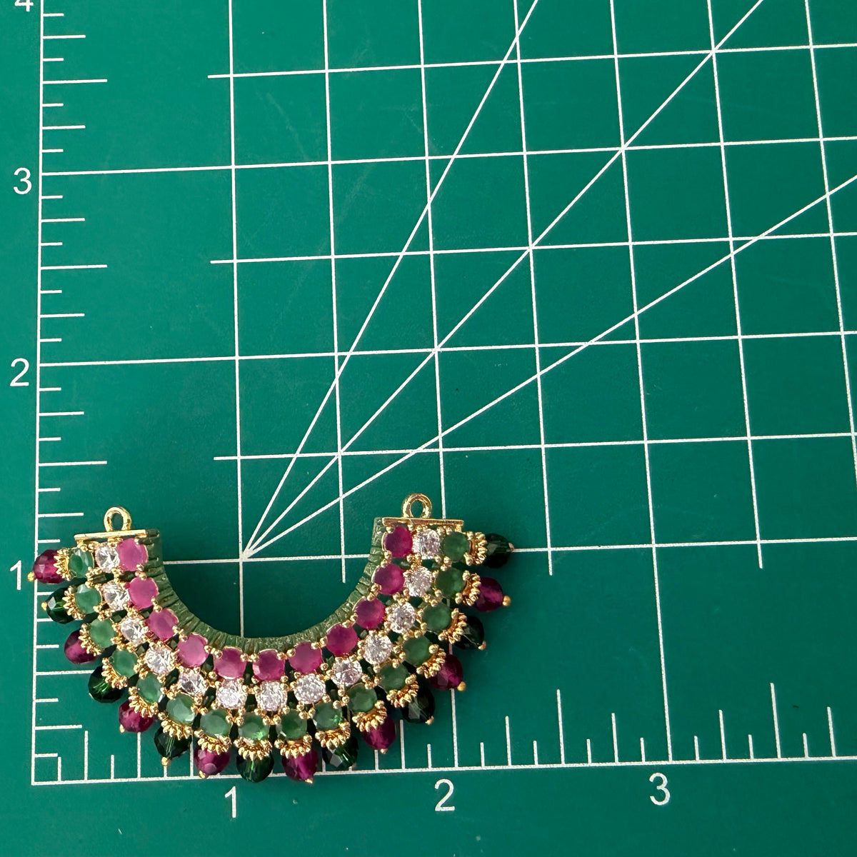 Effulgent Necklace -  Ruby Emerald Diamond - CZ - Deity Necklace