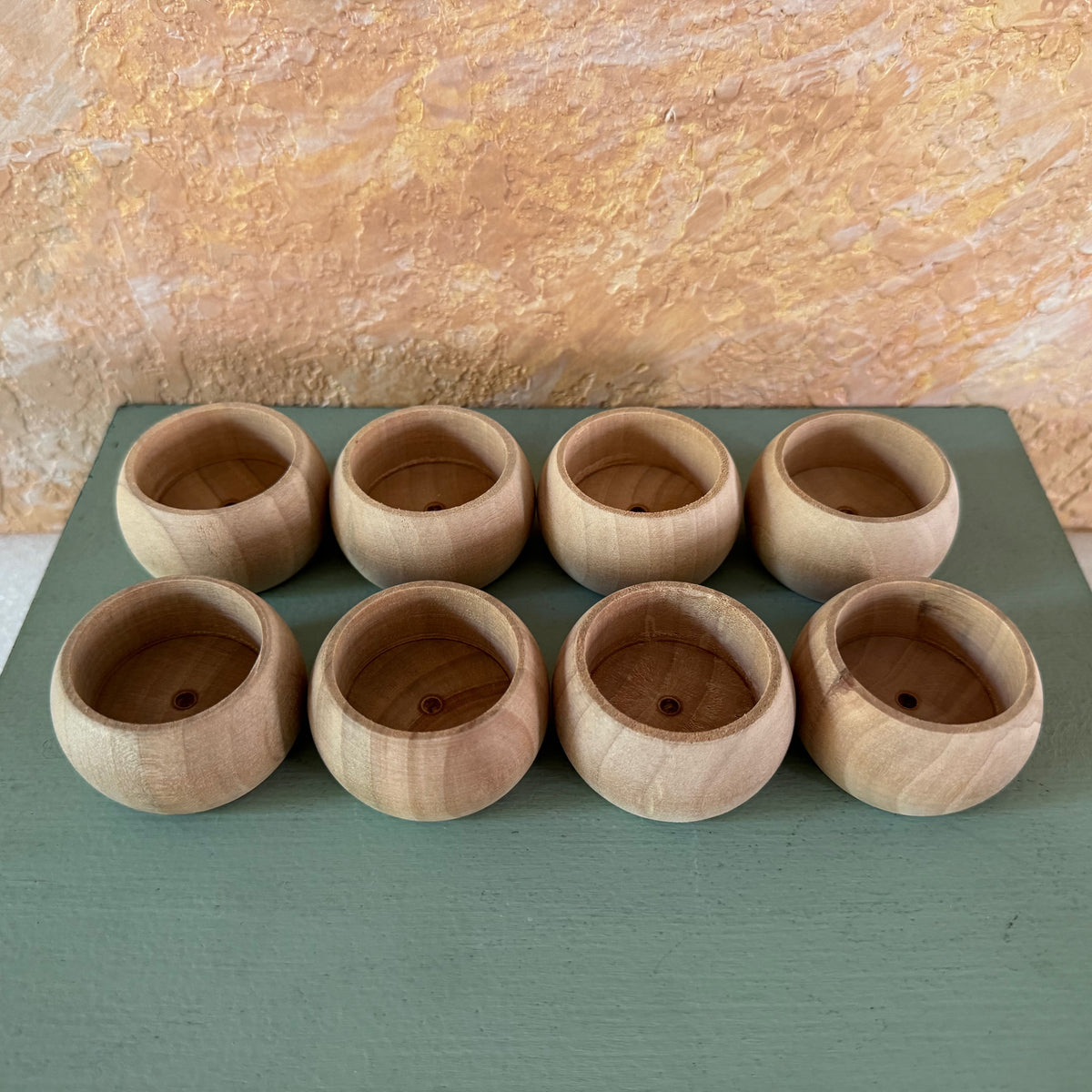 Natural Wood Miniature Candles - Set of 8