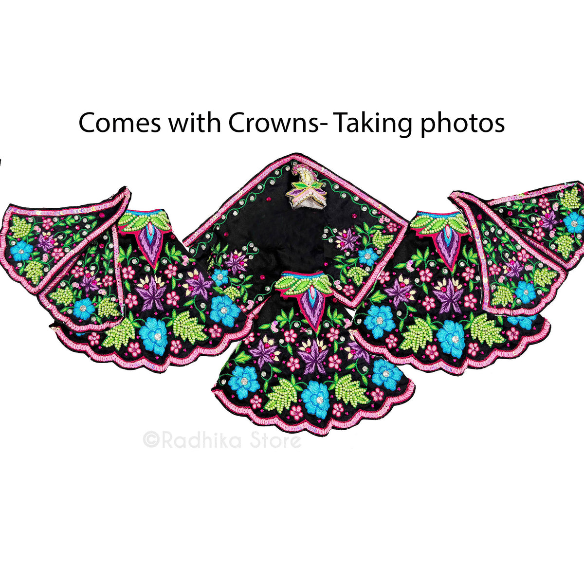 Raman Reti Nocturnal Kirtan - Black - Silk - Jagannath Baladeva Subhadra Deity Outfit