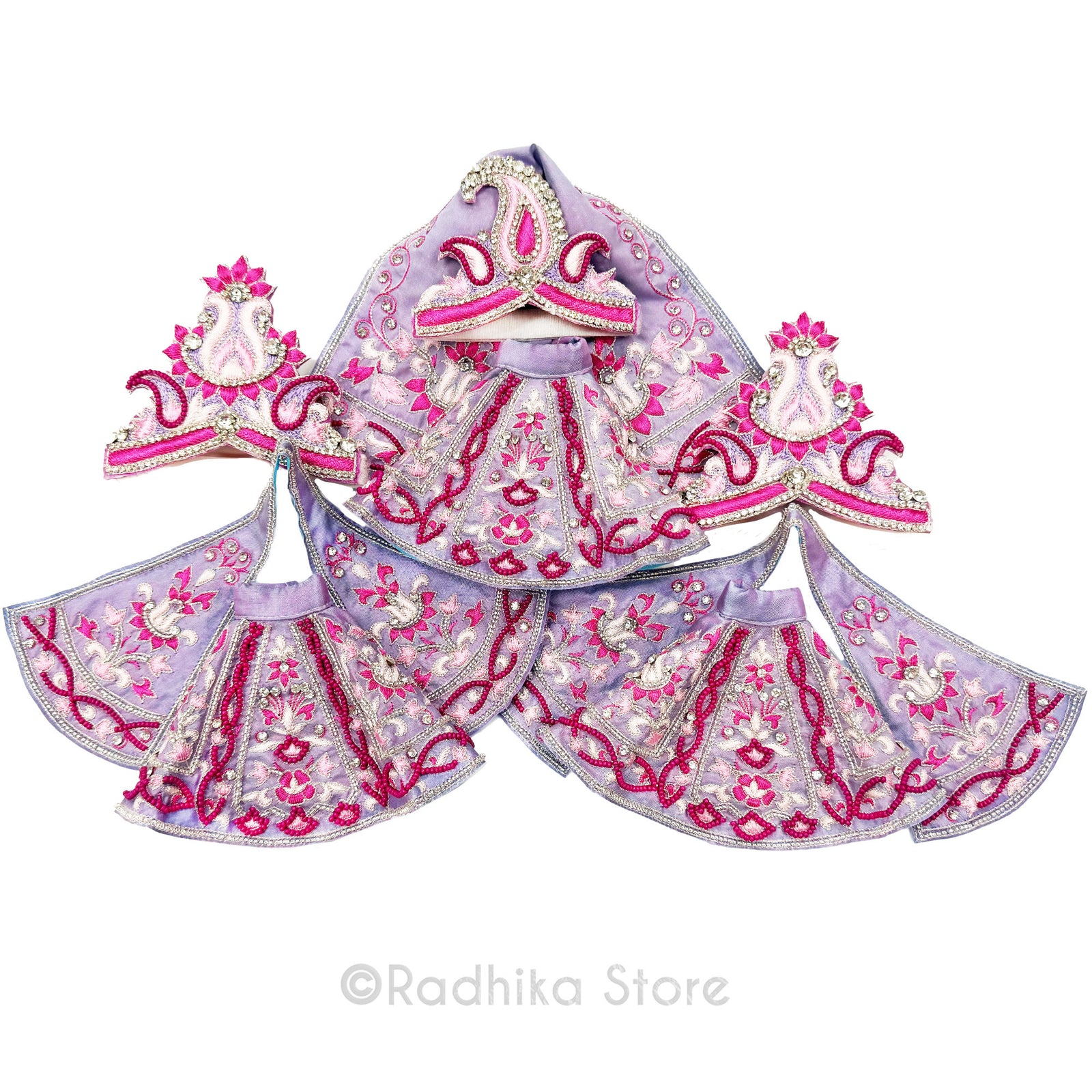 Fountain of Divine Love - Lavender - Silk - Jagannath Baladeva Subhadra Deity Outfit