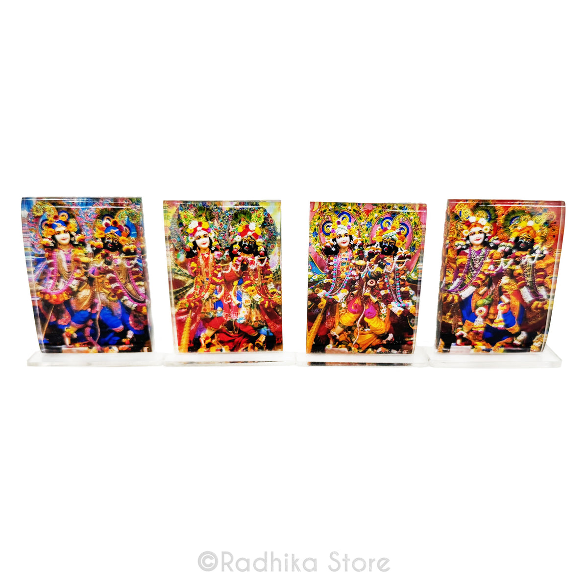 Krishna Balaram - ISKCON Vrindavan - Acrylic Picture 3 by 2- Inches