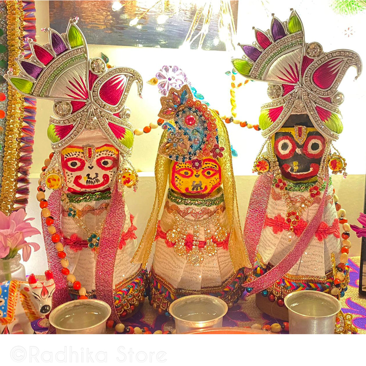 Fuchsia Green and Purple- Turban Style Rhinestone Crown -