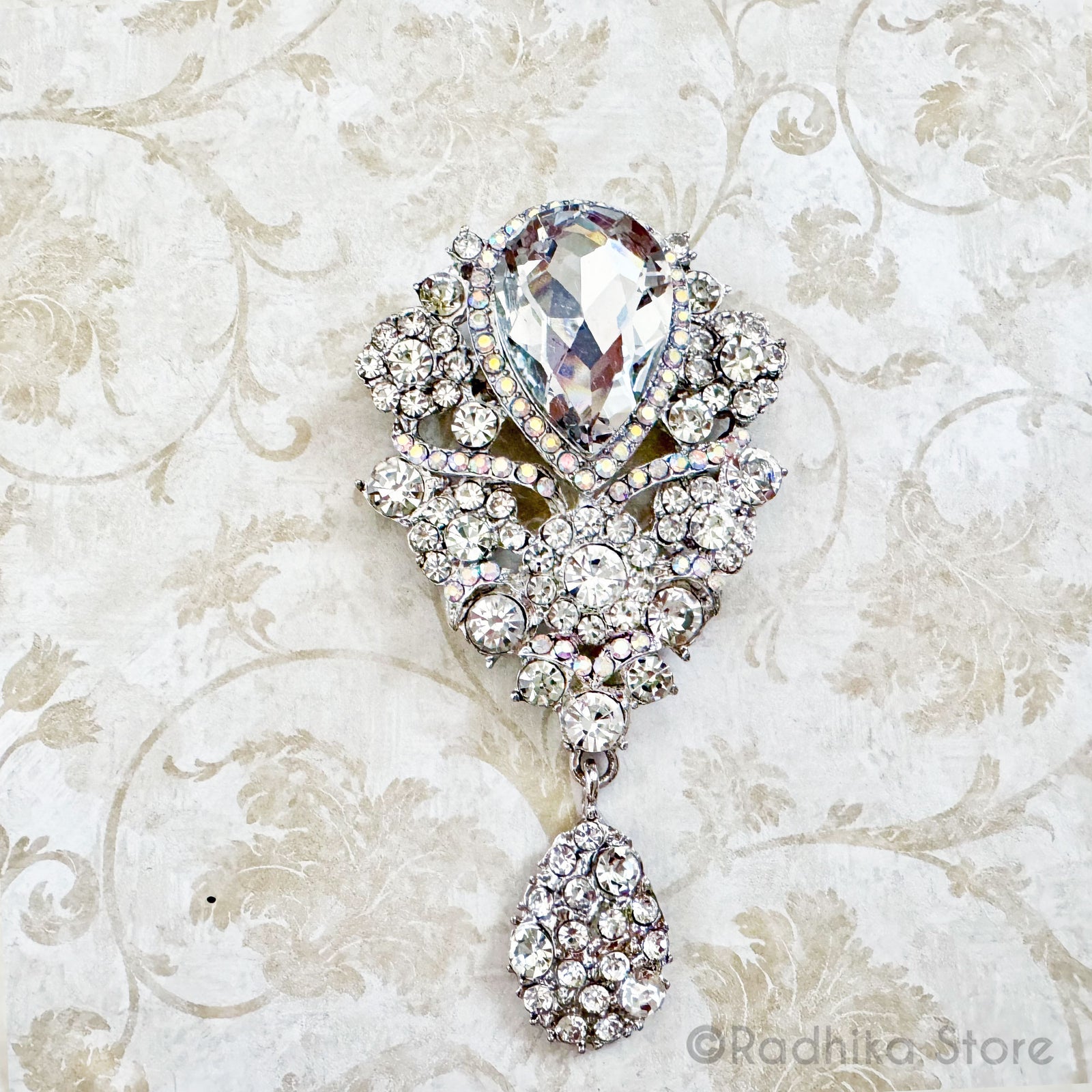 Large Crystal Teardrop  -  Pendants-(Pins)