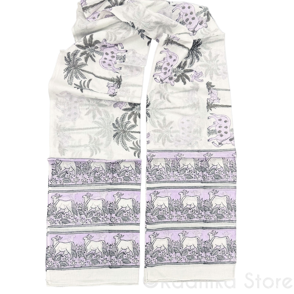 Lavender Surabhi Cows - Cotton Chadar