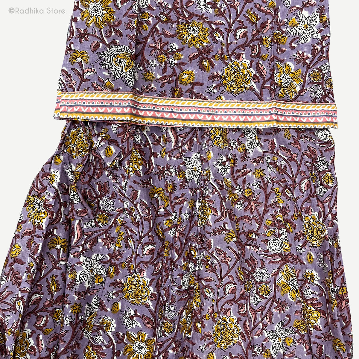 Girls Gopi Skirt Outfit - Lavender Fields Forever-Cotton Screen Print