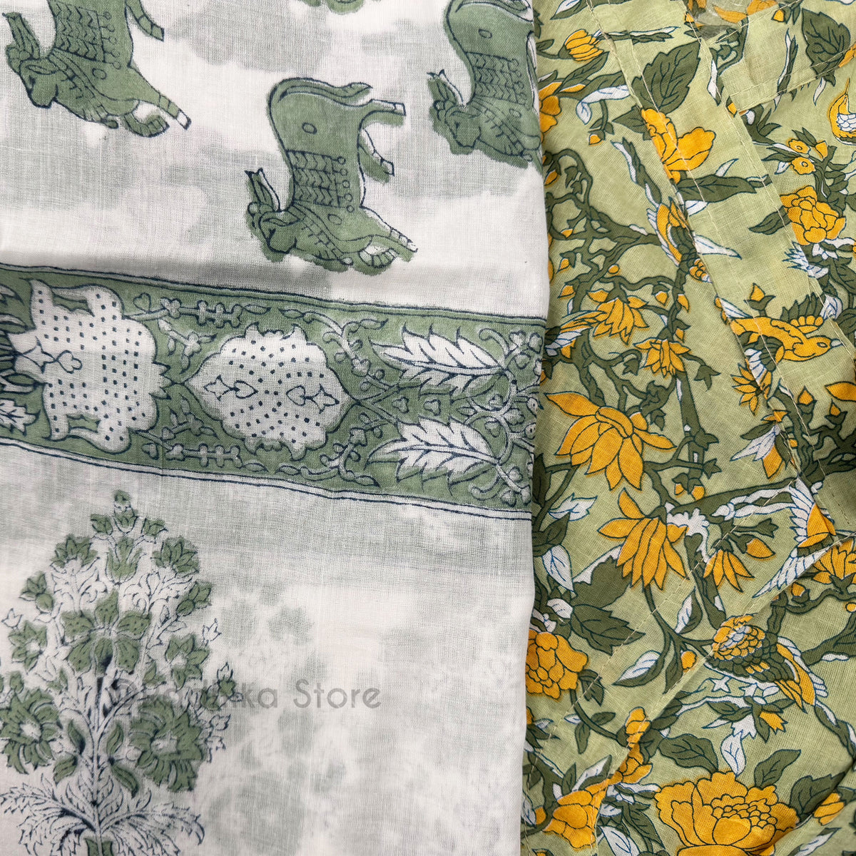 Bagal Bandi Style- Cotton Kurtas - Lime Green and Yellow-S-M-L XL