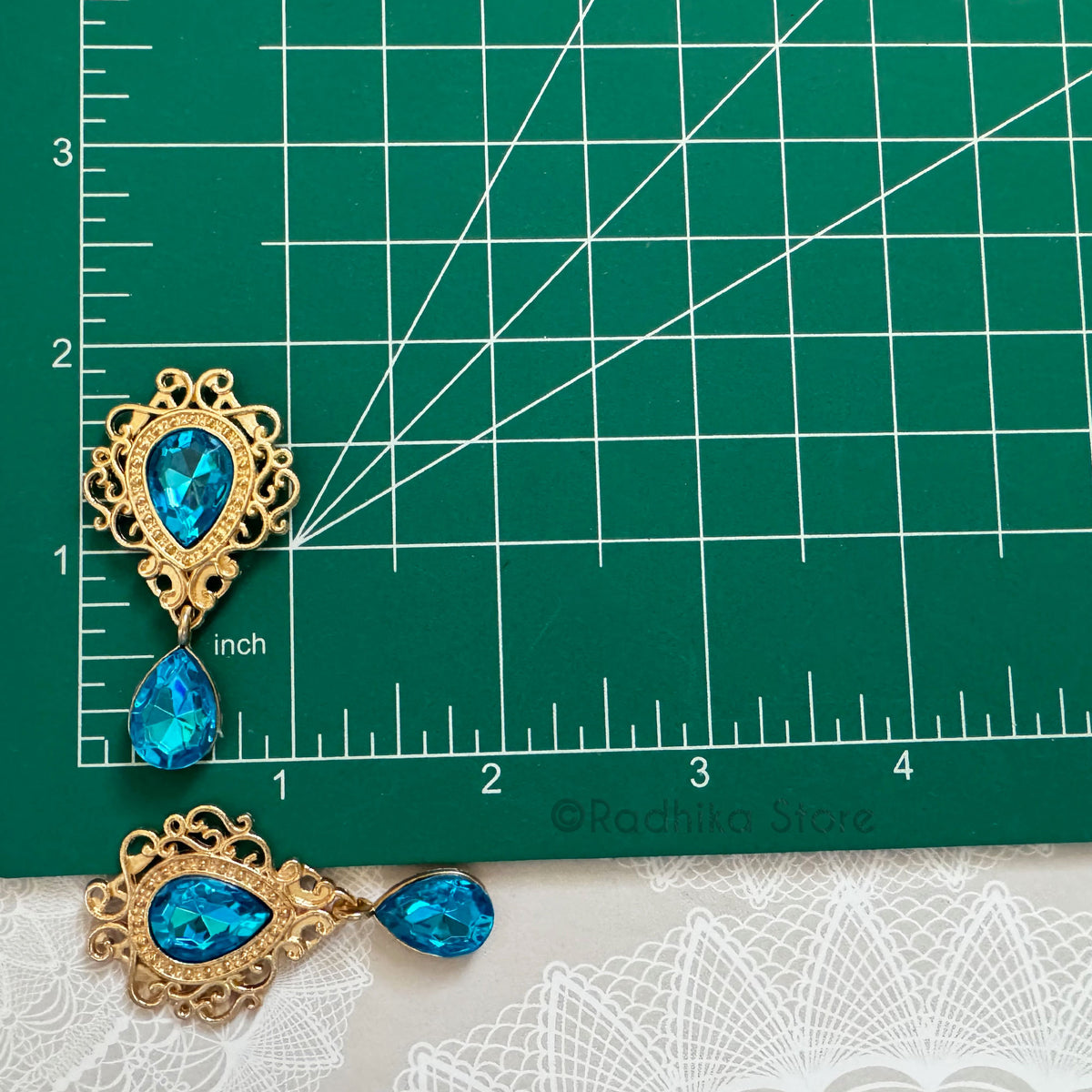 Fancy Teardrop  With  Flat back Deity Earrings