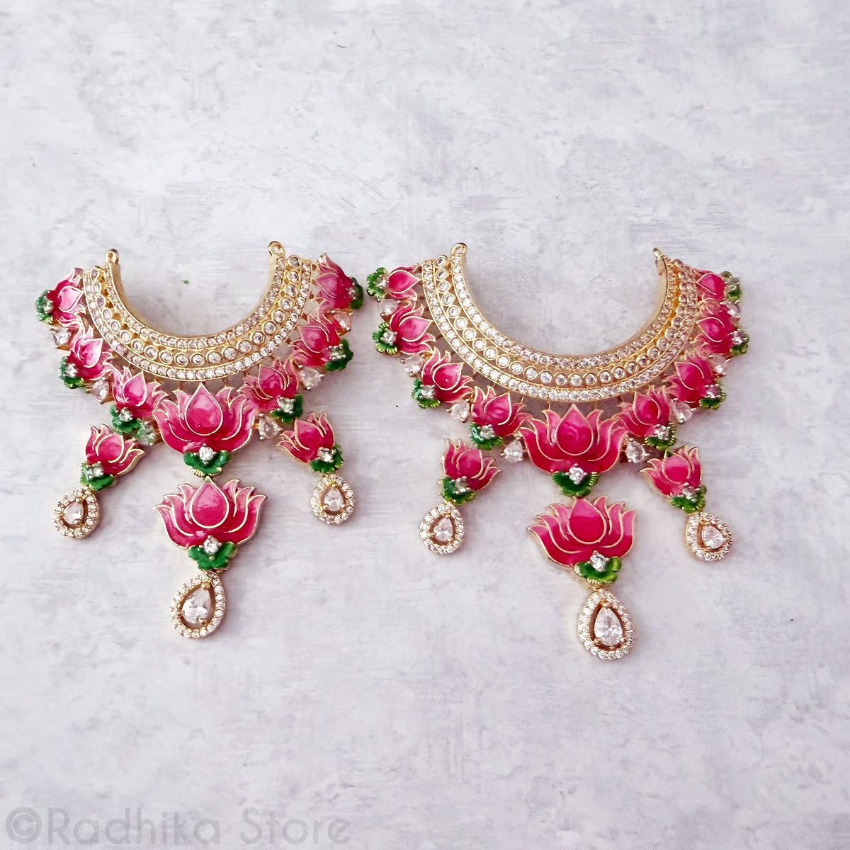 CZ Diamonds - Lotus Collar - Deity Necklace