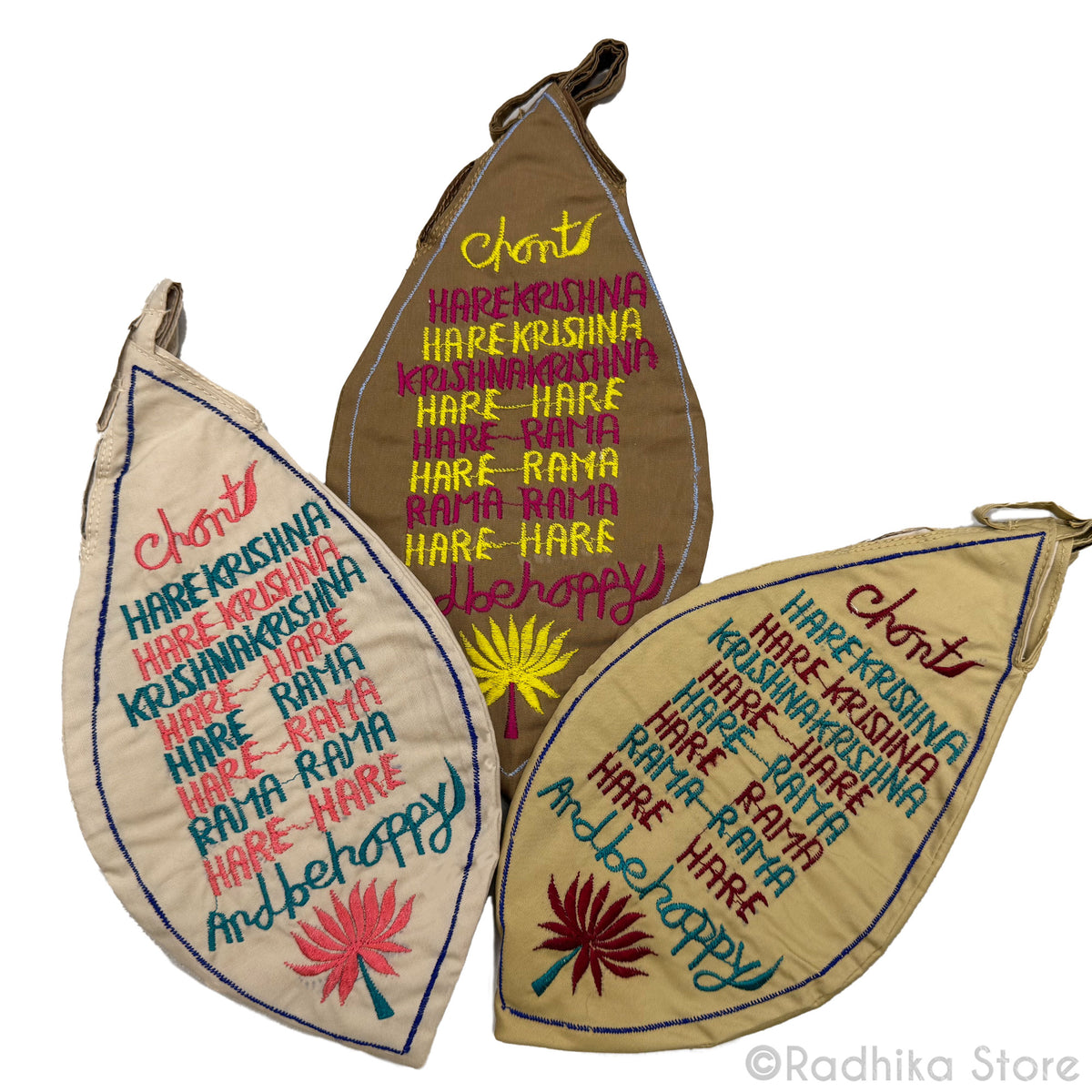 Hare Krishna Maha Mantra Bead Bag-Earth Tones